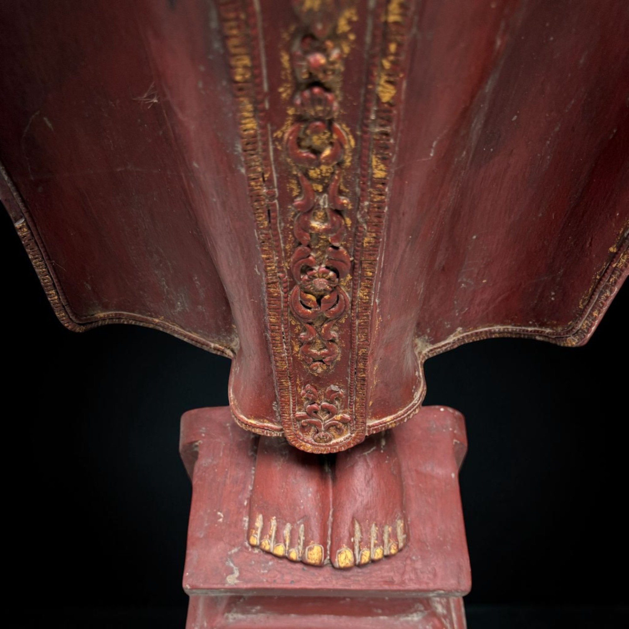 Jambupati Buddha Statue Birma Teak Holz Skulptur Karana Mudra