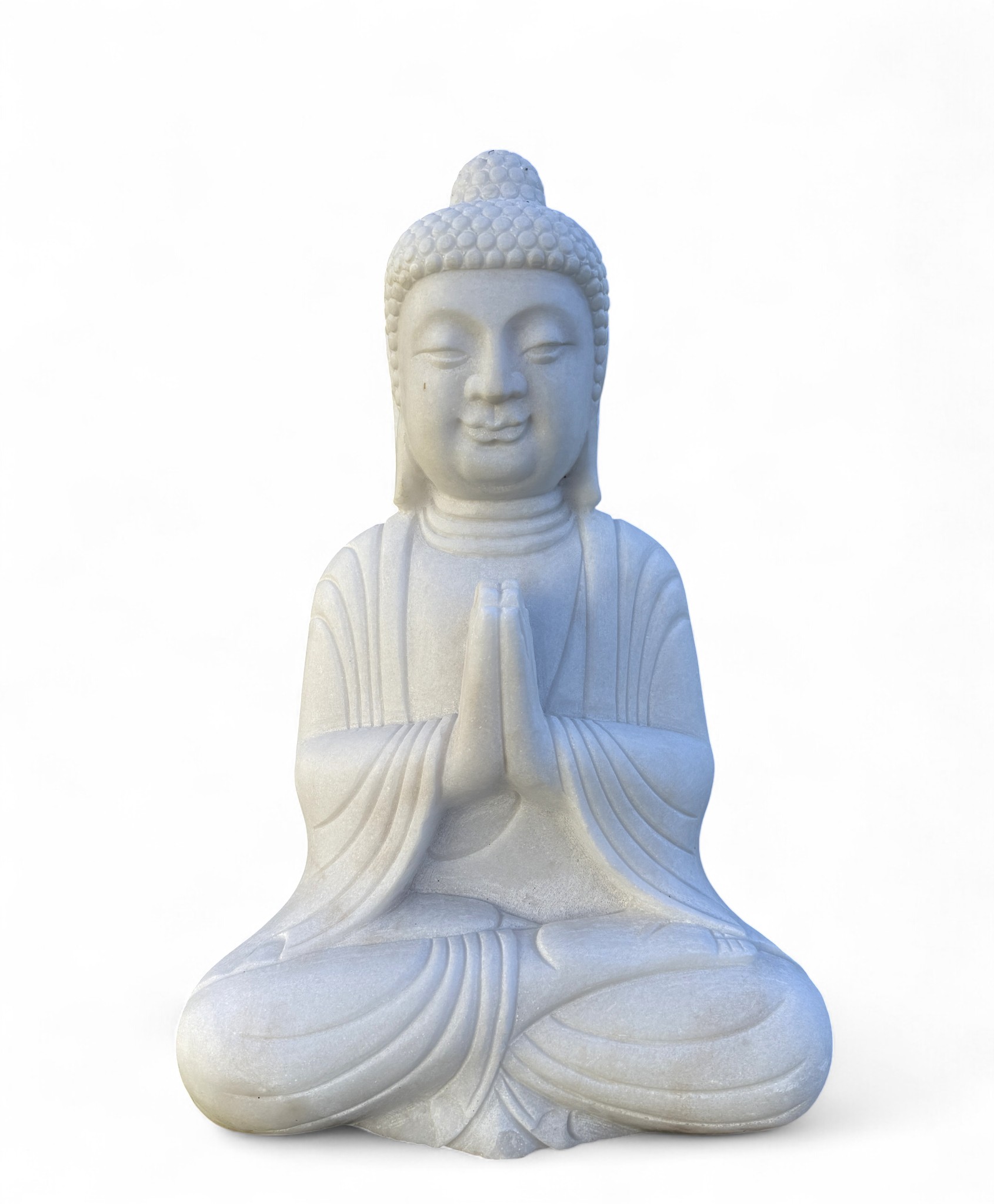Garten Buddha Statue Marmor Stein Anjali Mudra
