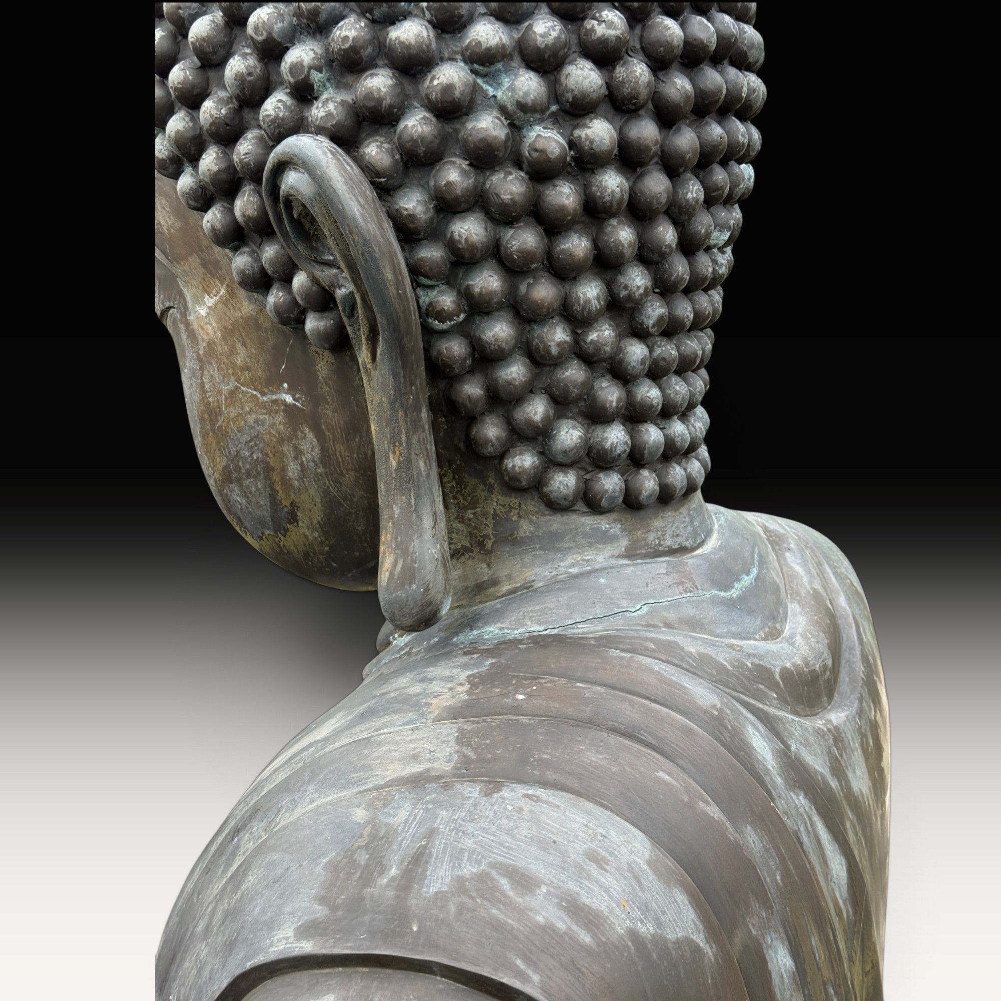 Großer Daibutsu Bronze Buddha Statue - 220 cm