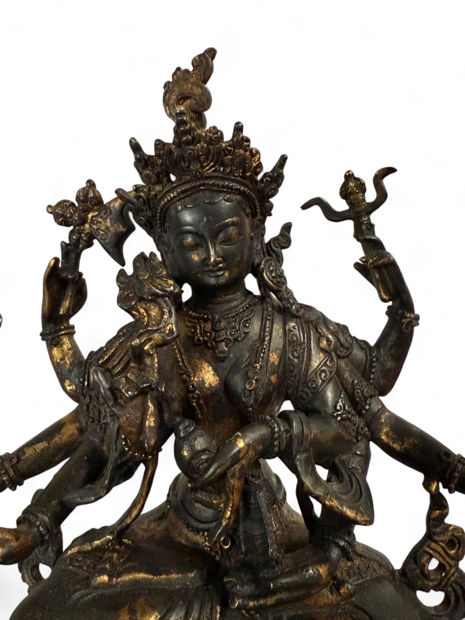 Chenrezig Avalokiteshvara Bronze Figur Tibet 22 cm groß