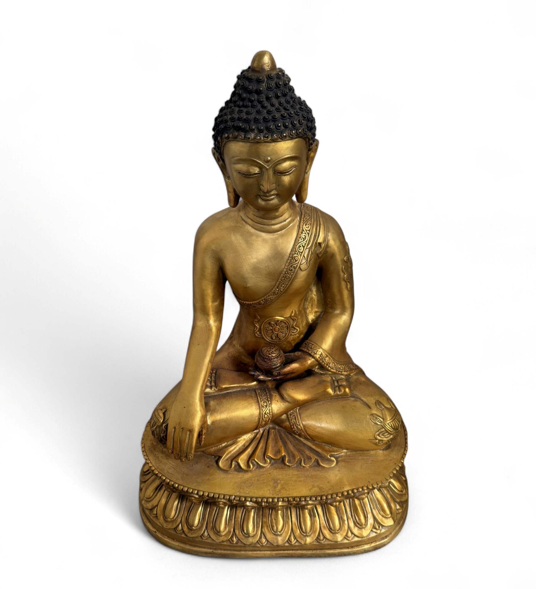 Bronze Buddha Statue 8 buddhistische Glückssymbole