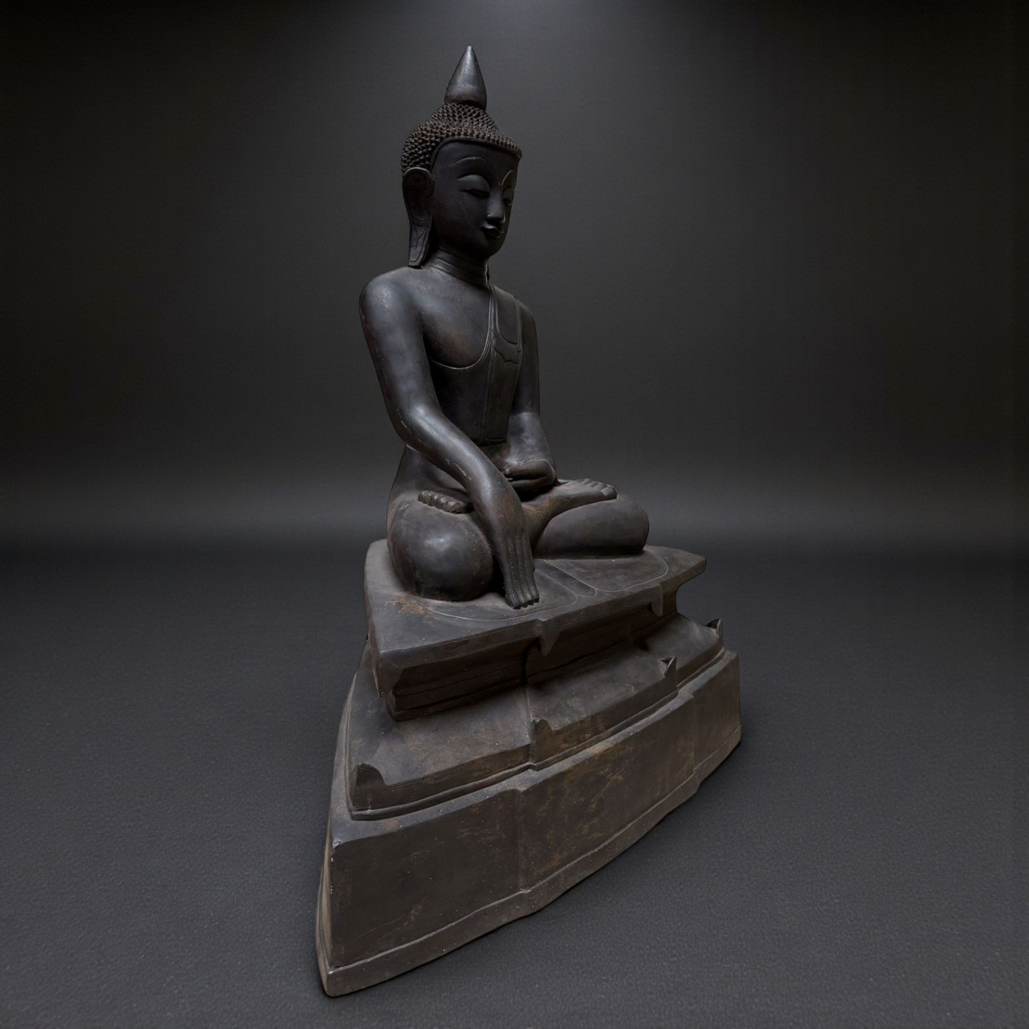 Shan Buddha Bronze Skulptur Burma Statue