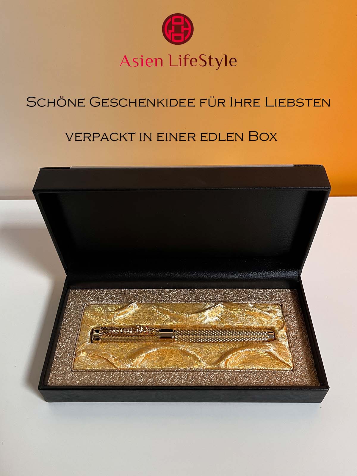Füllfederhalter Dragon Pen - Drachen Füller - Goldfinger