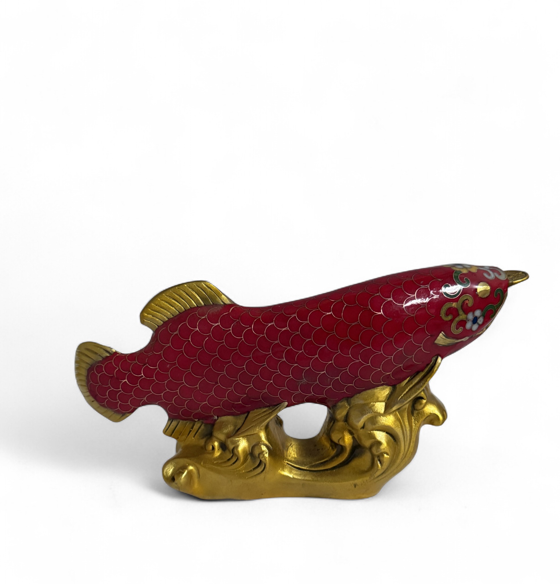 Koifisch Bronze Skulptur Cloisonne Figur Reichtumssymbol