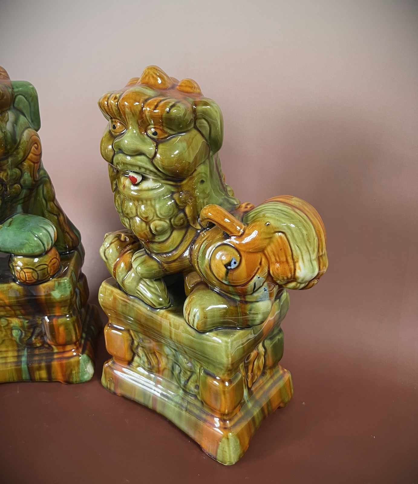 Asiatische Wächterlöwen Keramik Porzellan China