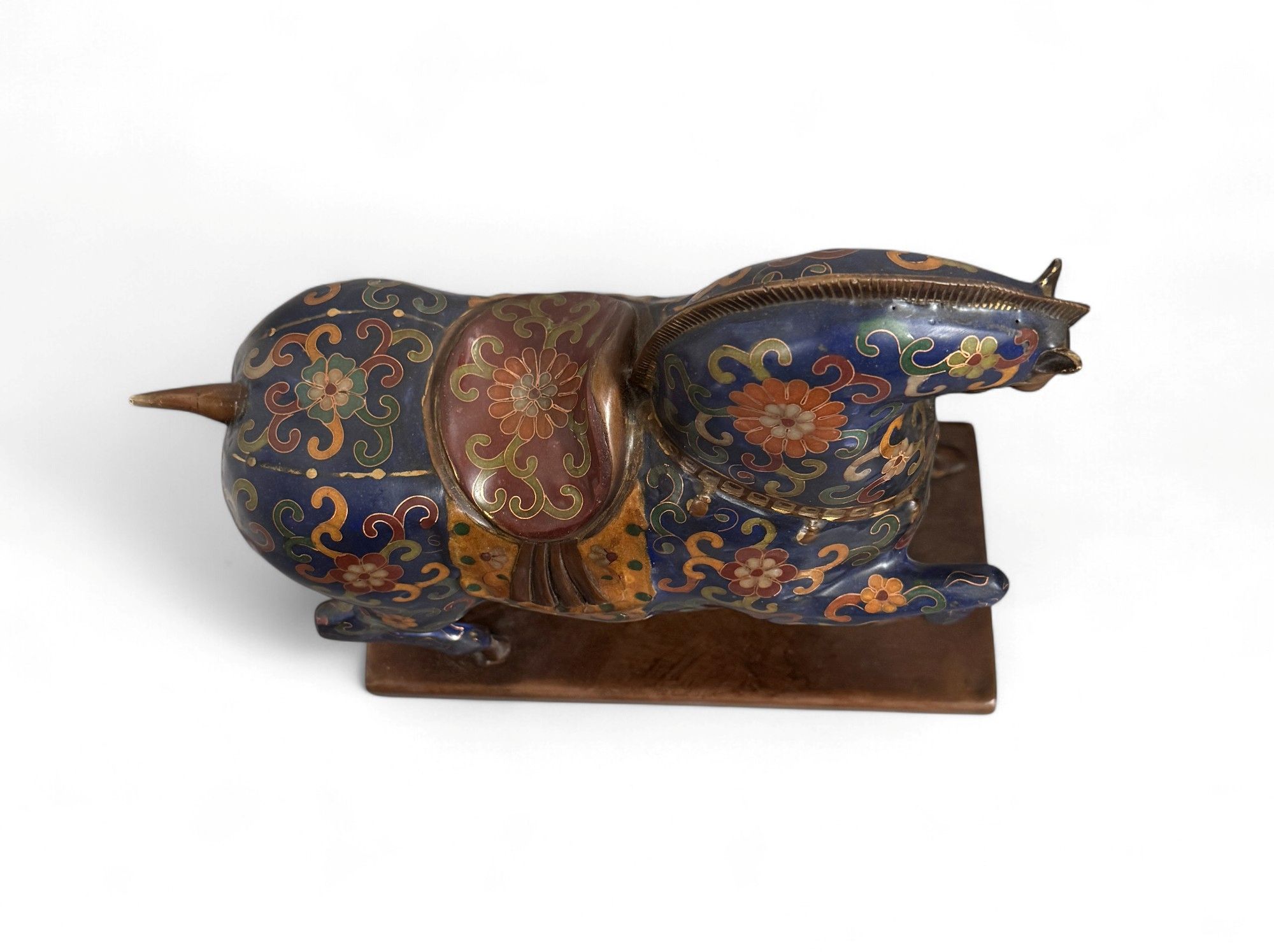 Pferde Skulptur Bronze Cloisonne Figur
