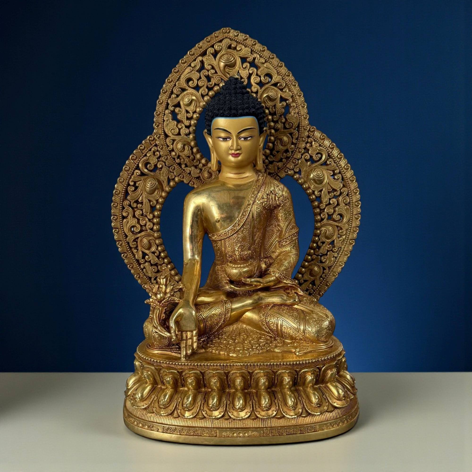 Medizin Buddha Figur Bronze Tibet China - 34 cm groß