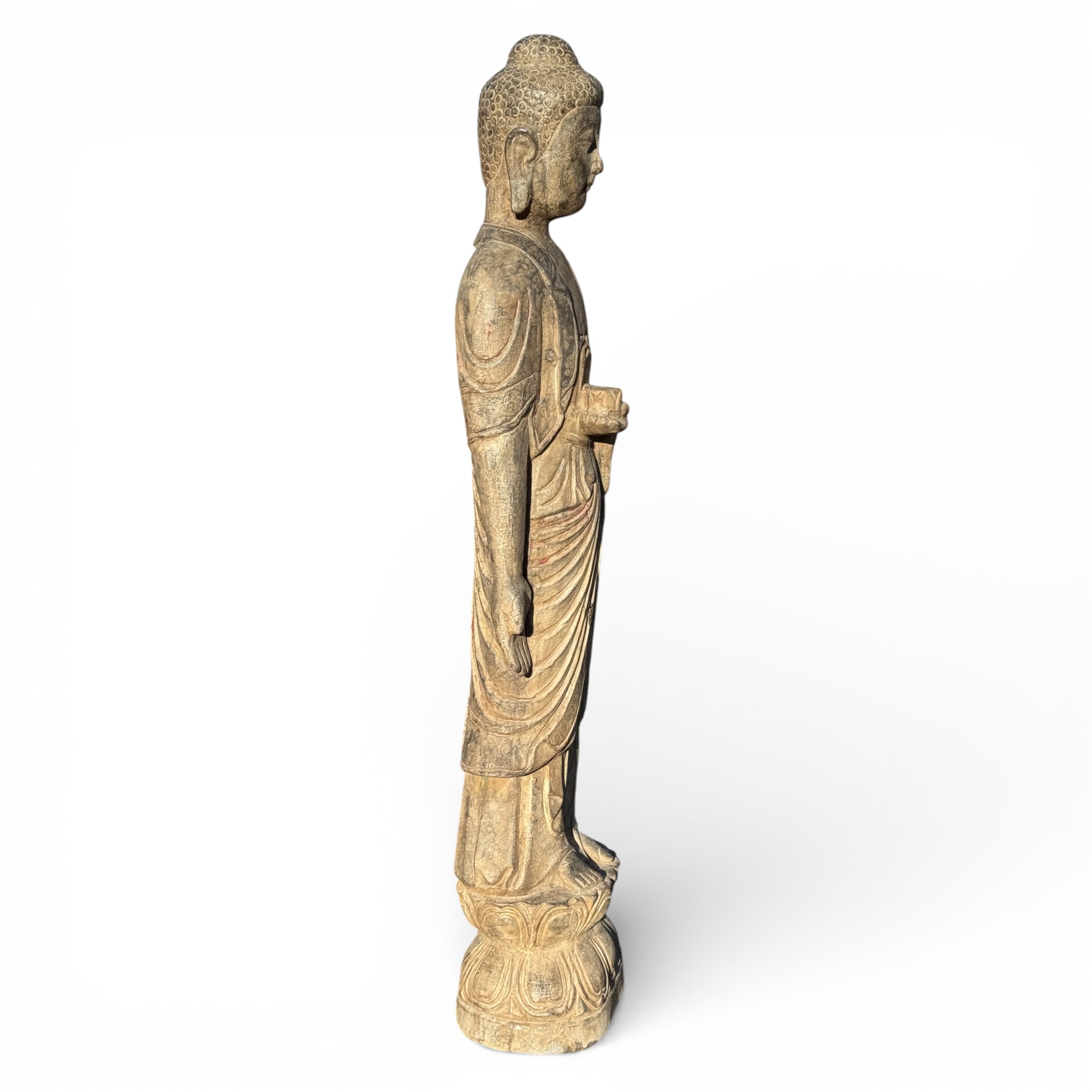 Stein Buddha Statue Garten Skulptur 119 cm groß