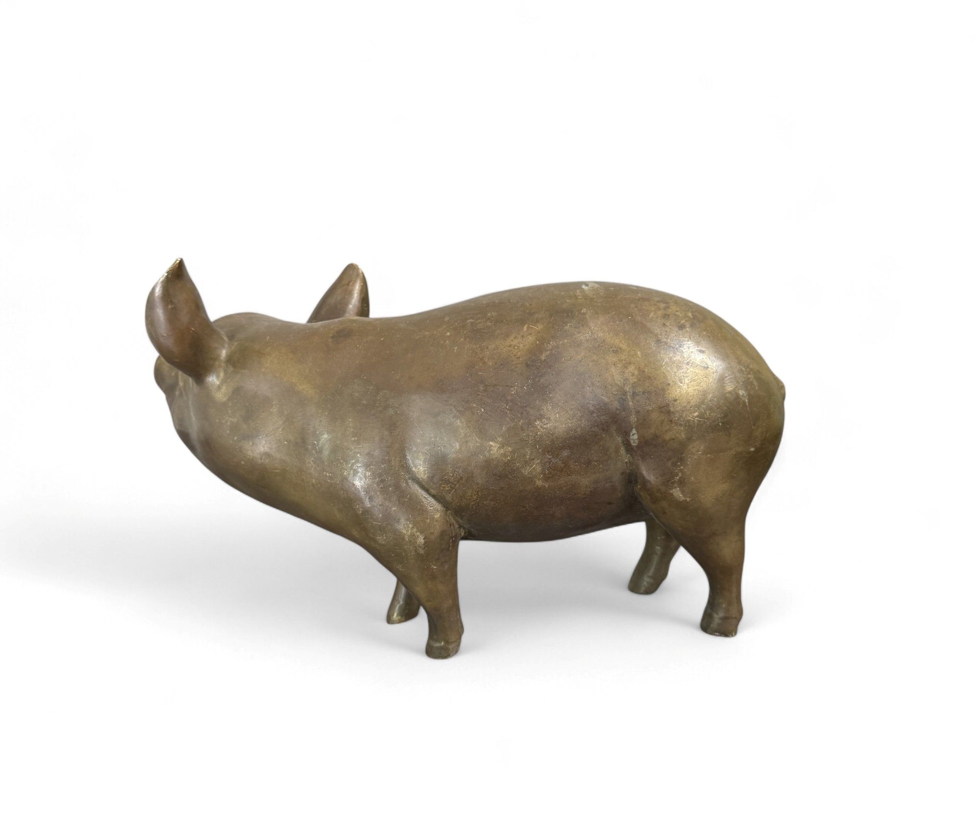Bronze Skulptur Schwein chinesisches Tierkreiszeichen