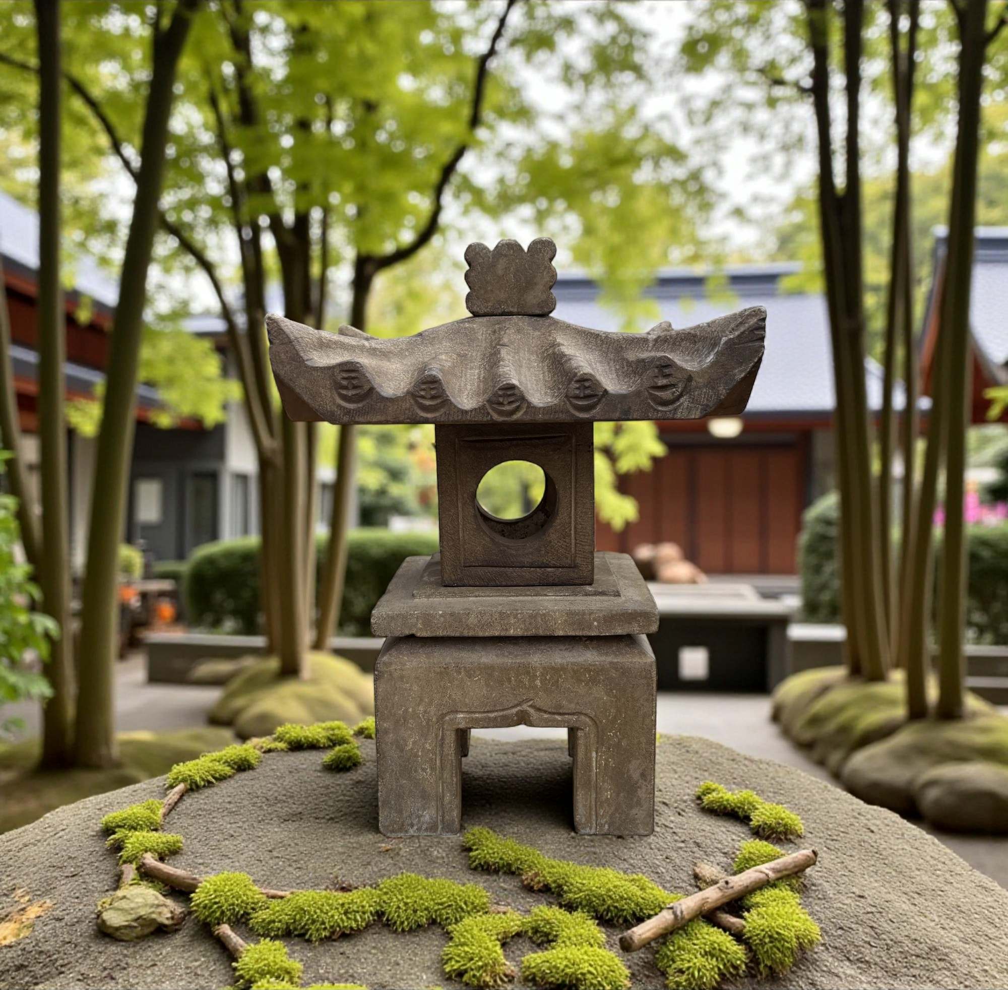 Asiatische Steinlaterne Geisterhaus Ahnenhaus