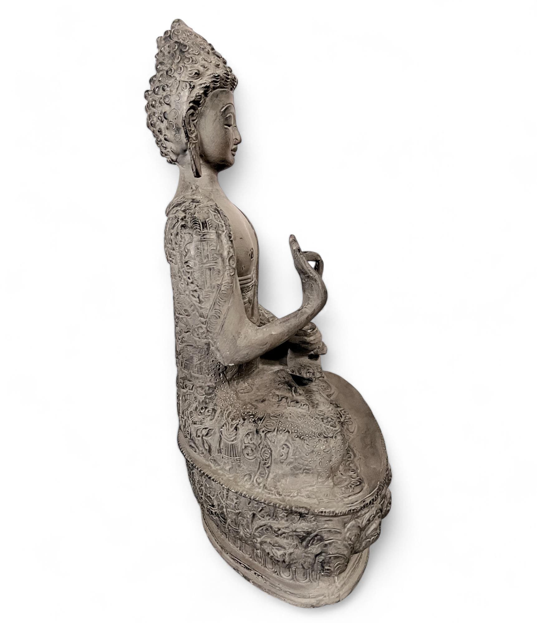 Buddha Bronze Figur mit lehrender Geste 31,5 cm