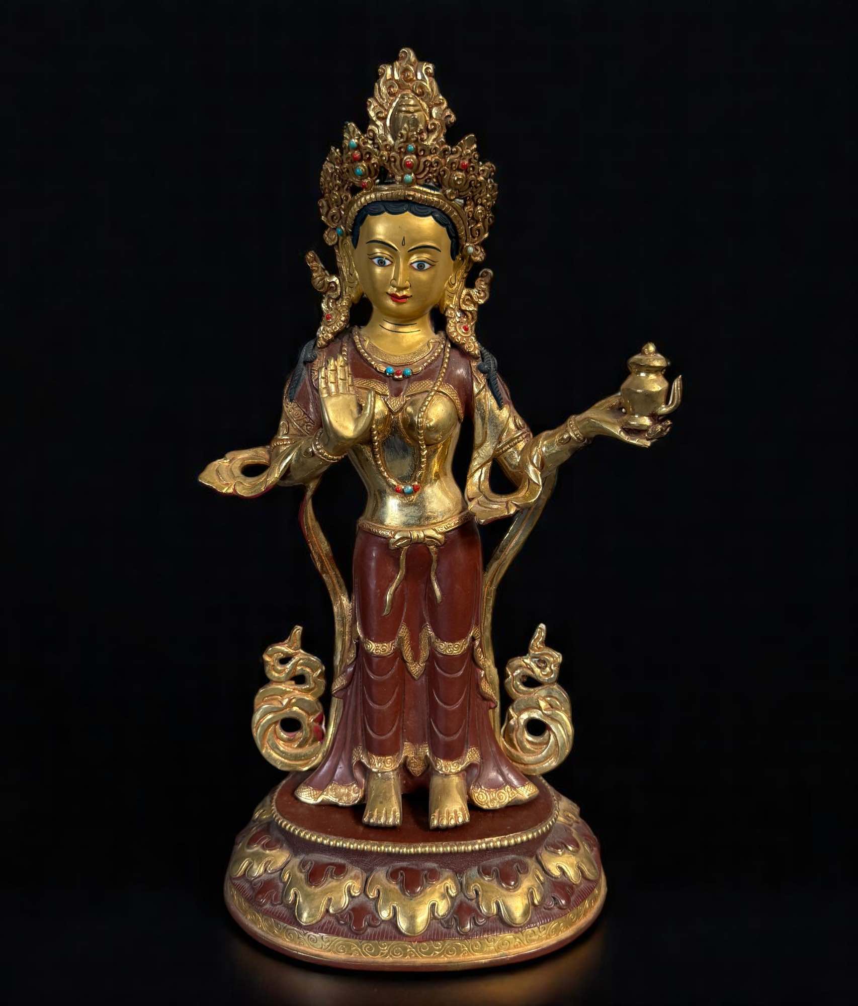 KalashTara Figur Bronze Skulptur aus Nepal - 36 cm groß
