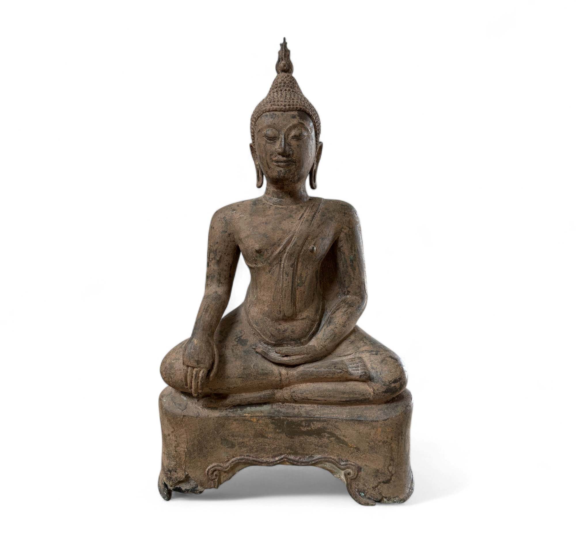 Bronze Buddha Figur 44 cm – Shakyamuni in Bhumisparsha Mudra