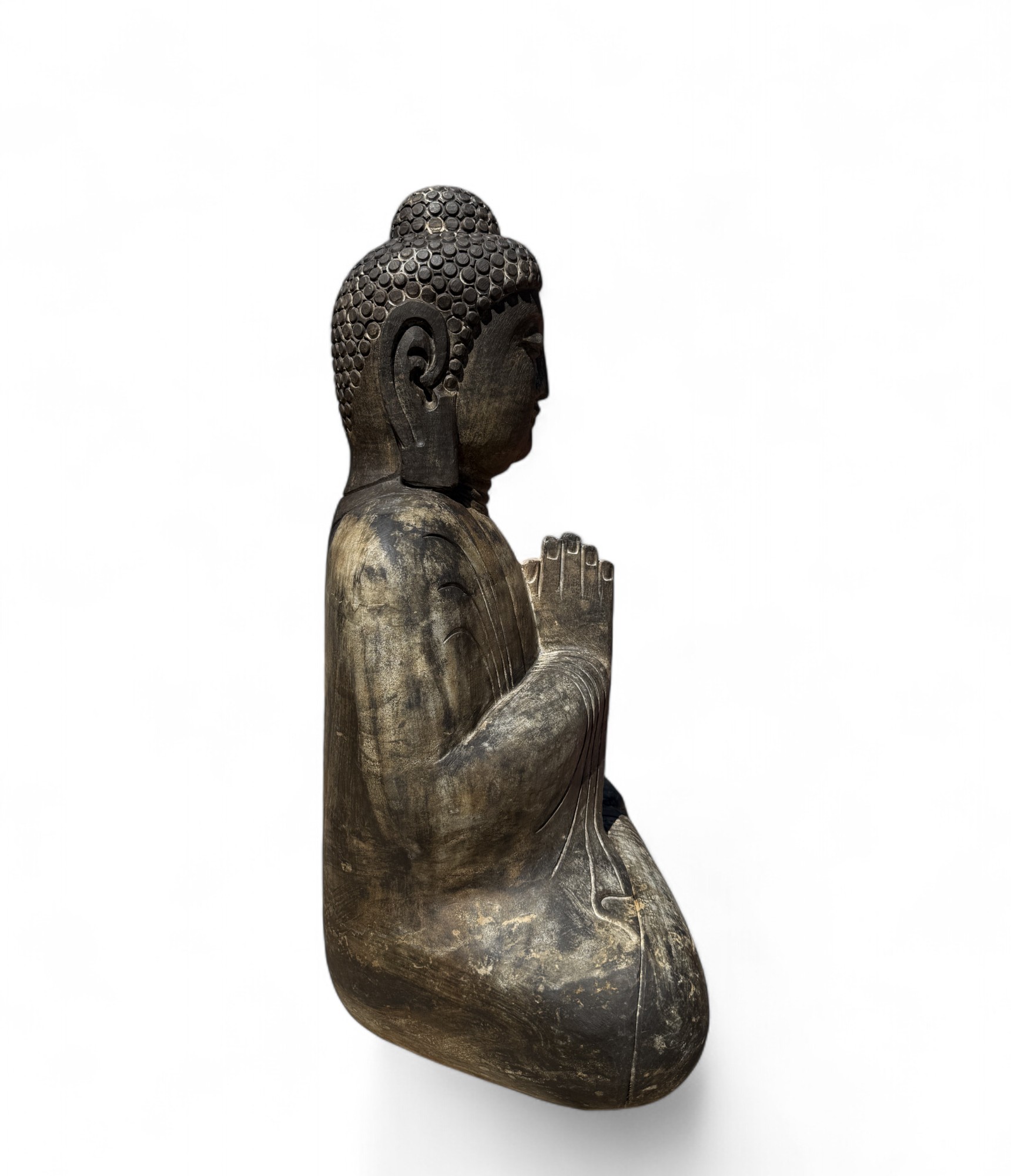 Buddha Garten Statue Naturstein Namaskar Mudra 81cm