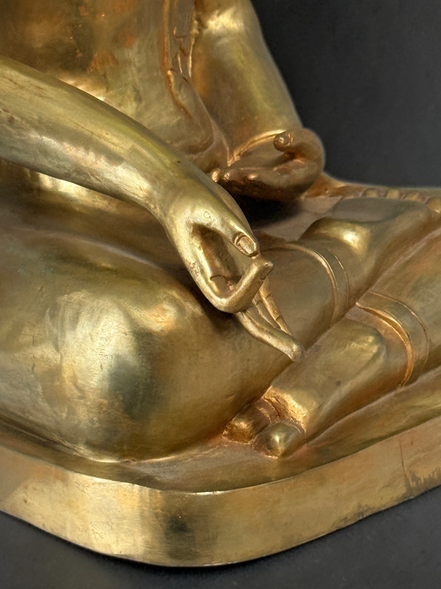 Große Bronze Buddha Statue mit Vitarka Mudra Tibet-China 60 cm