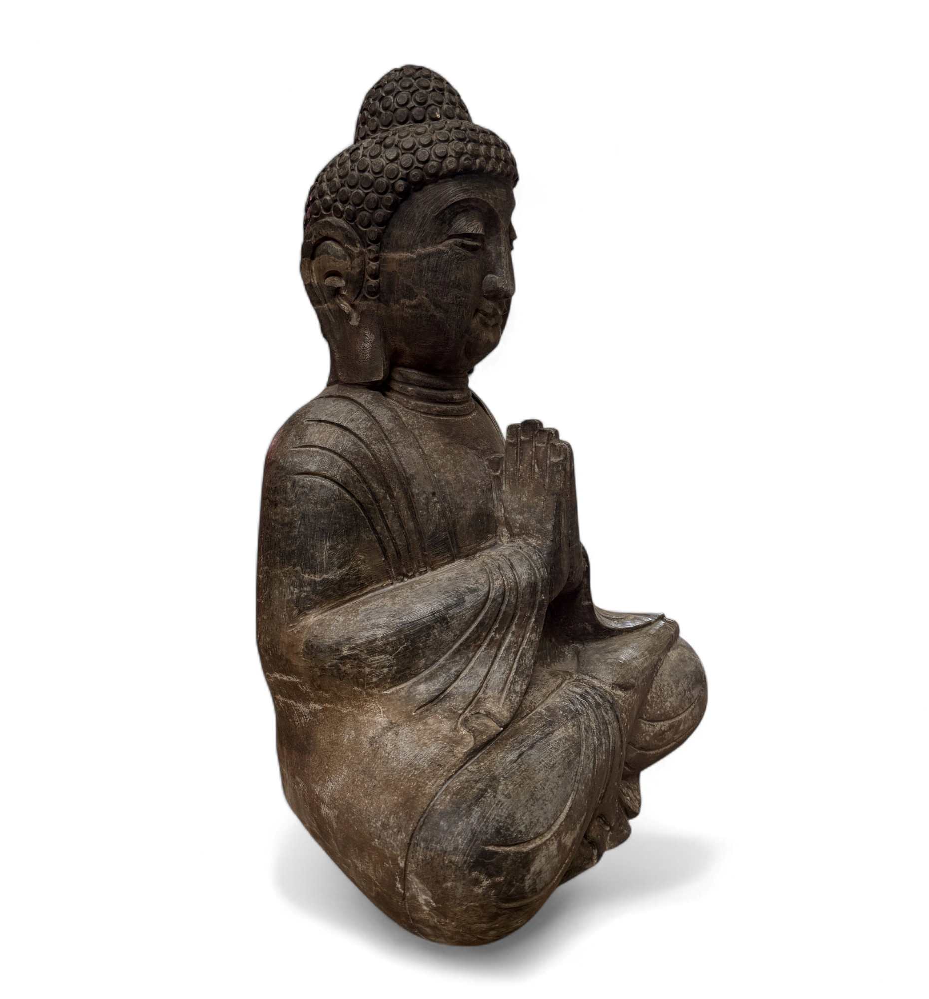 Buddha Garten Statue Naturstein Namaskar Mudra 58 cm groß frostfest