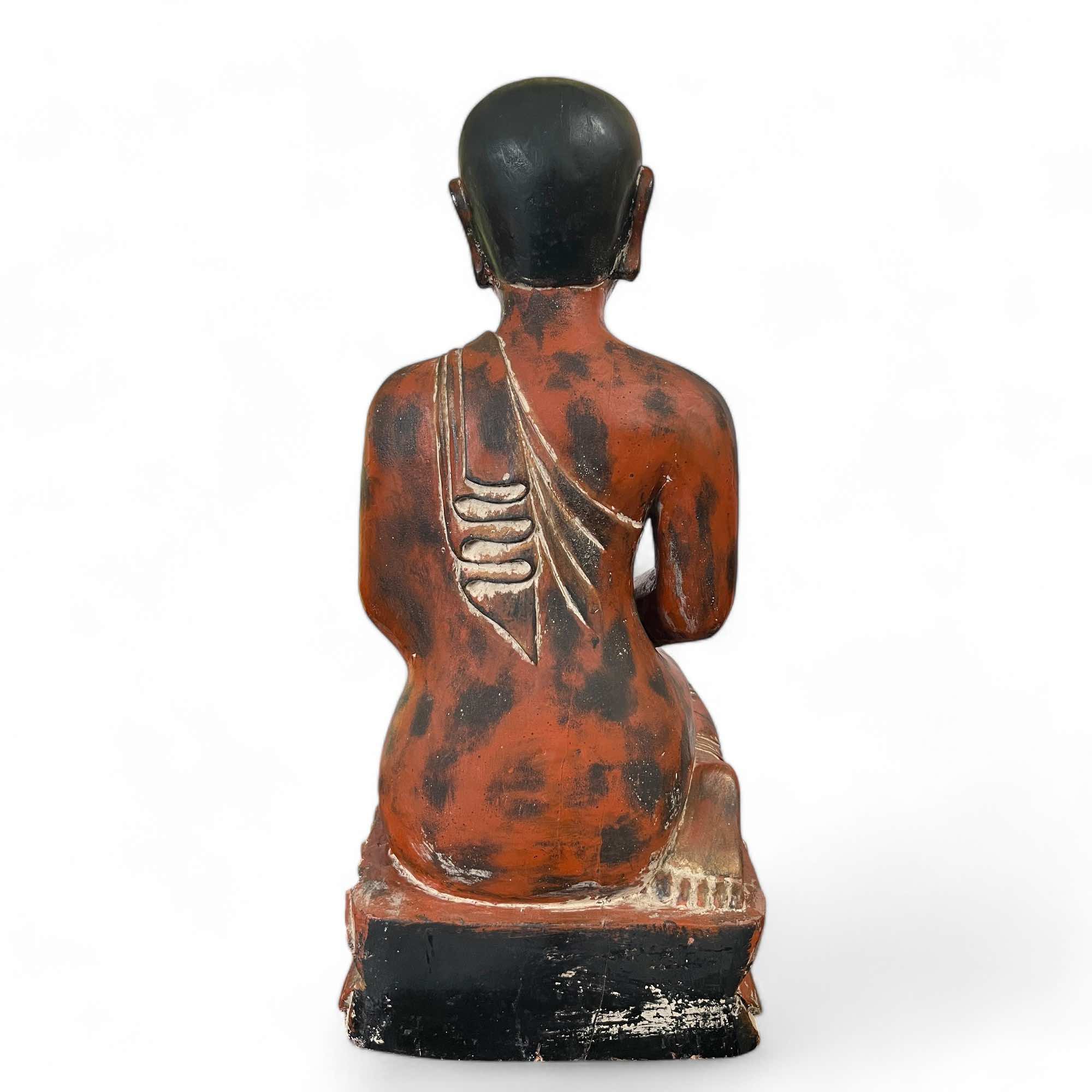 Mandalay Mönch Holz Skulptur aus Sammlungsauflösung