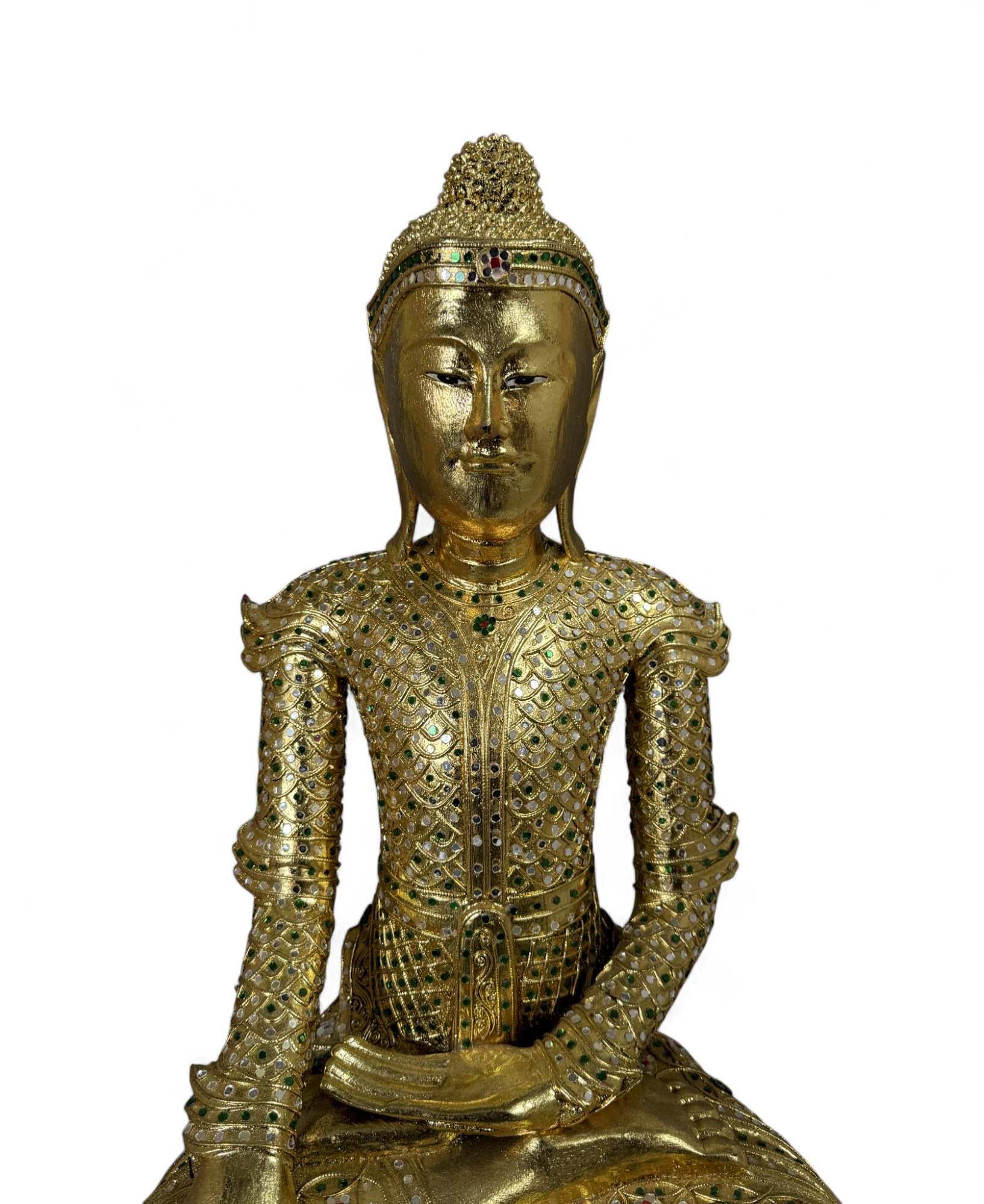 Holz Buddha Skulptur Thailand - blattvergoldet