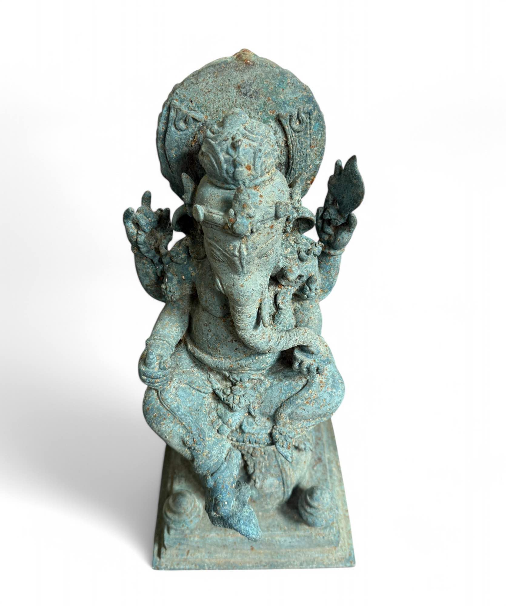 Alte Ganesha Skulptur aus Indien - Bronzefigur 44 cm groß