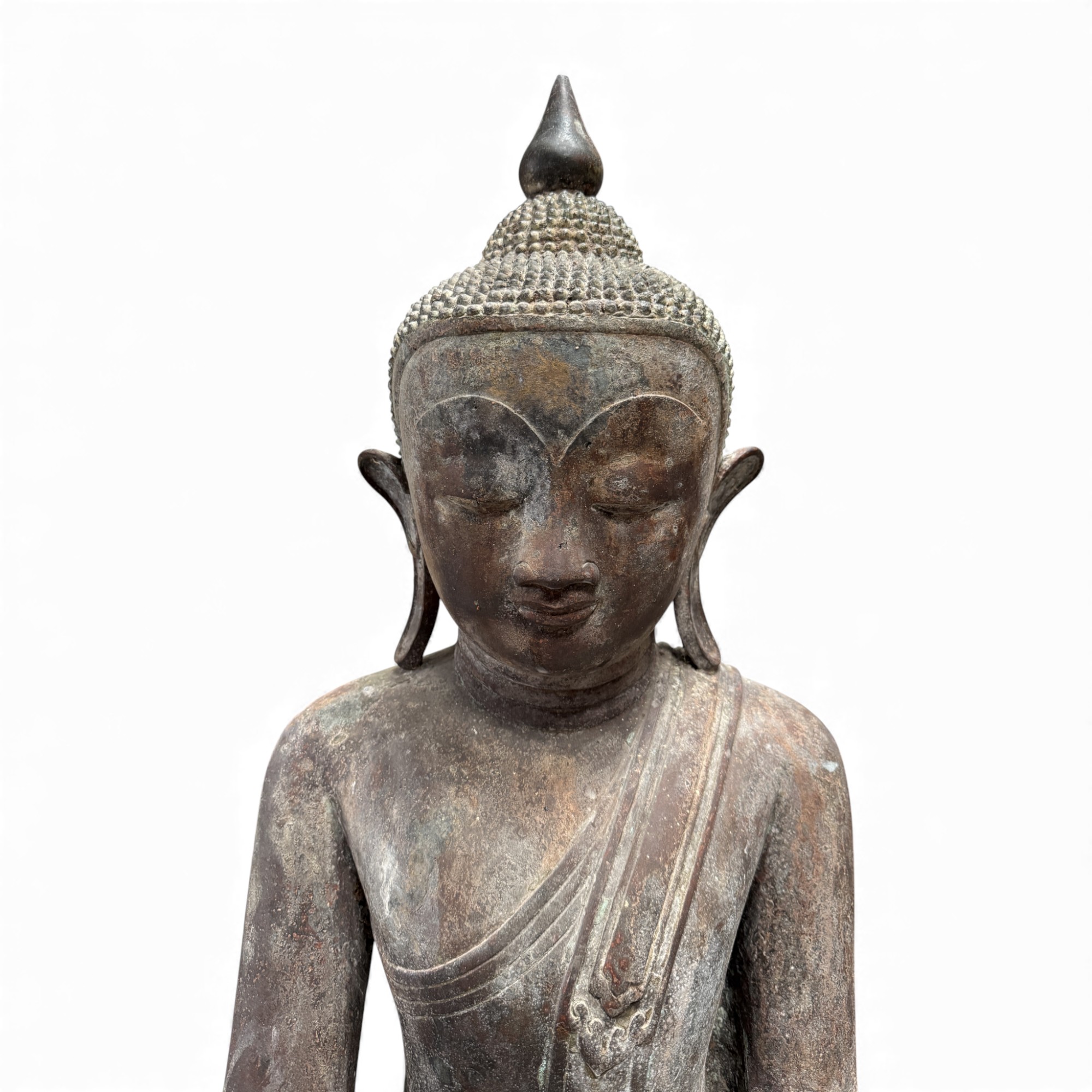 Große Burma Buddha Statue aus Bronze