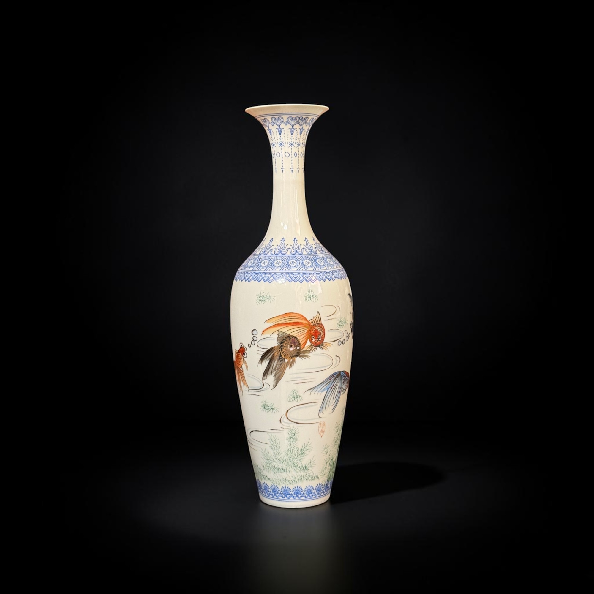 Alte China Porzellanvase Eierschalenporzellan 33cm