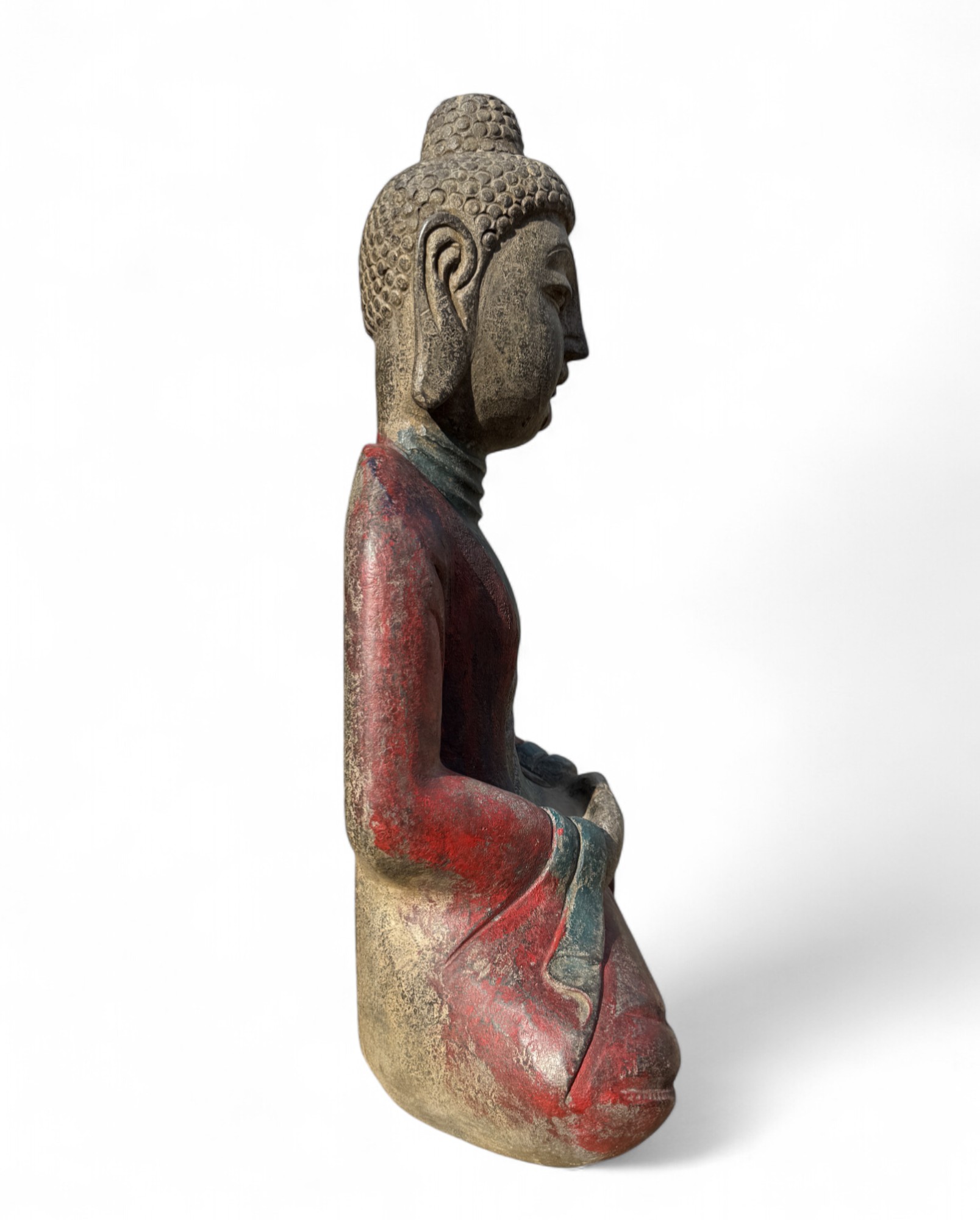 Garten Buddha Statue Naturstein Figur Meditation Geste