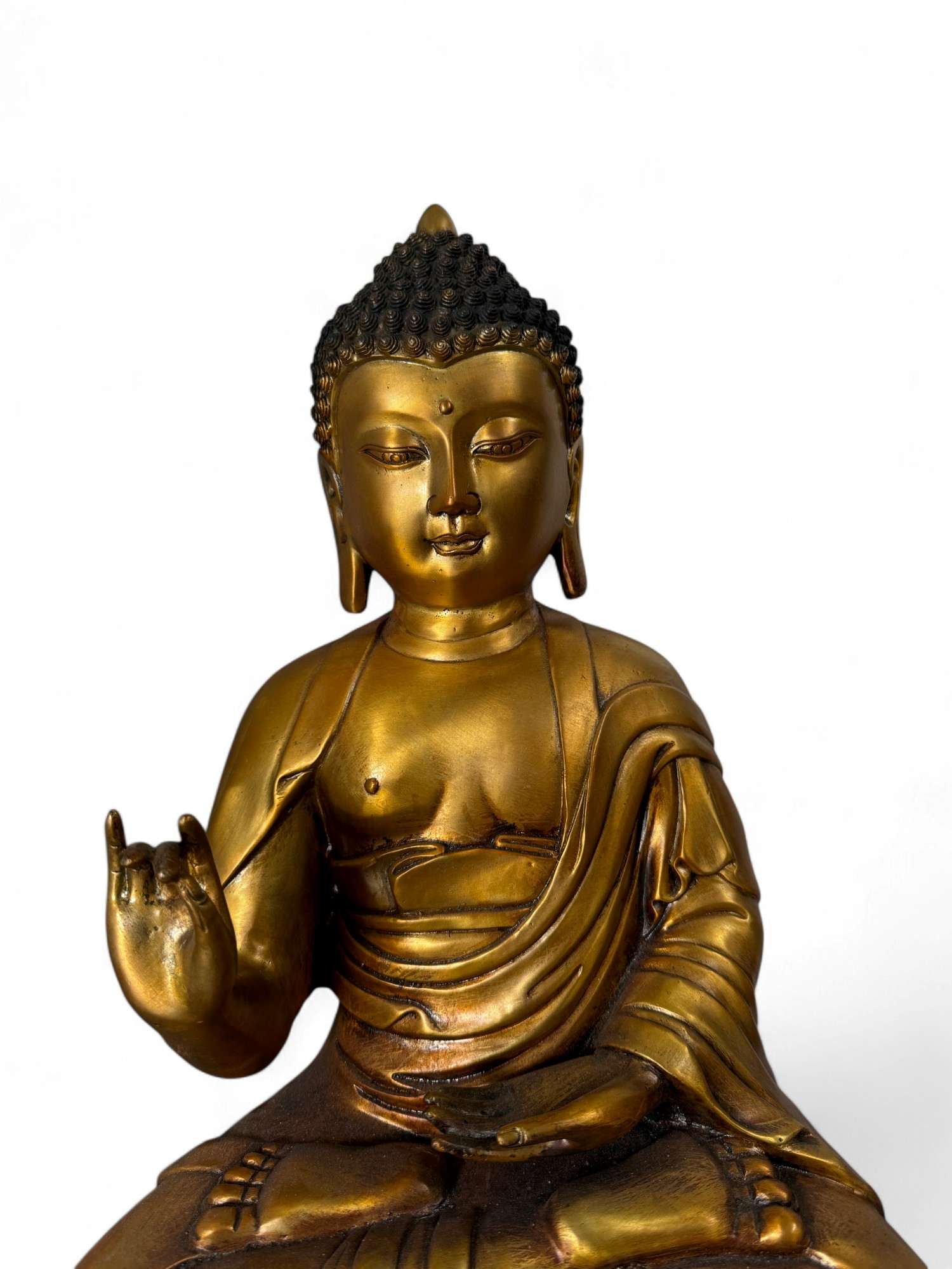 Buddha Figur Karana Mudra Bronze Statue Tibet China 
