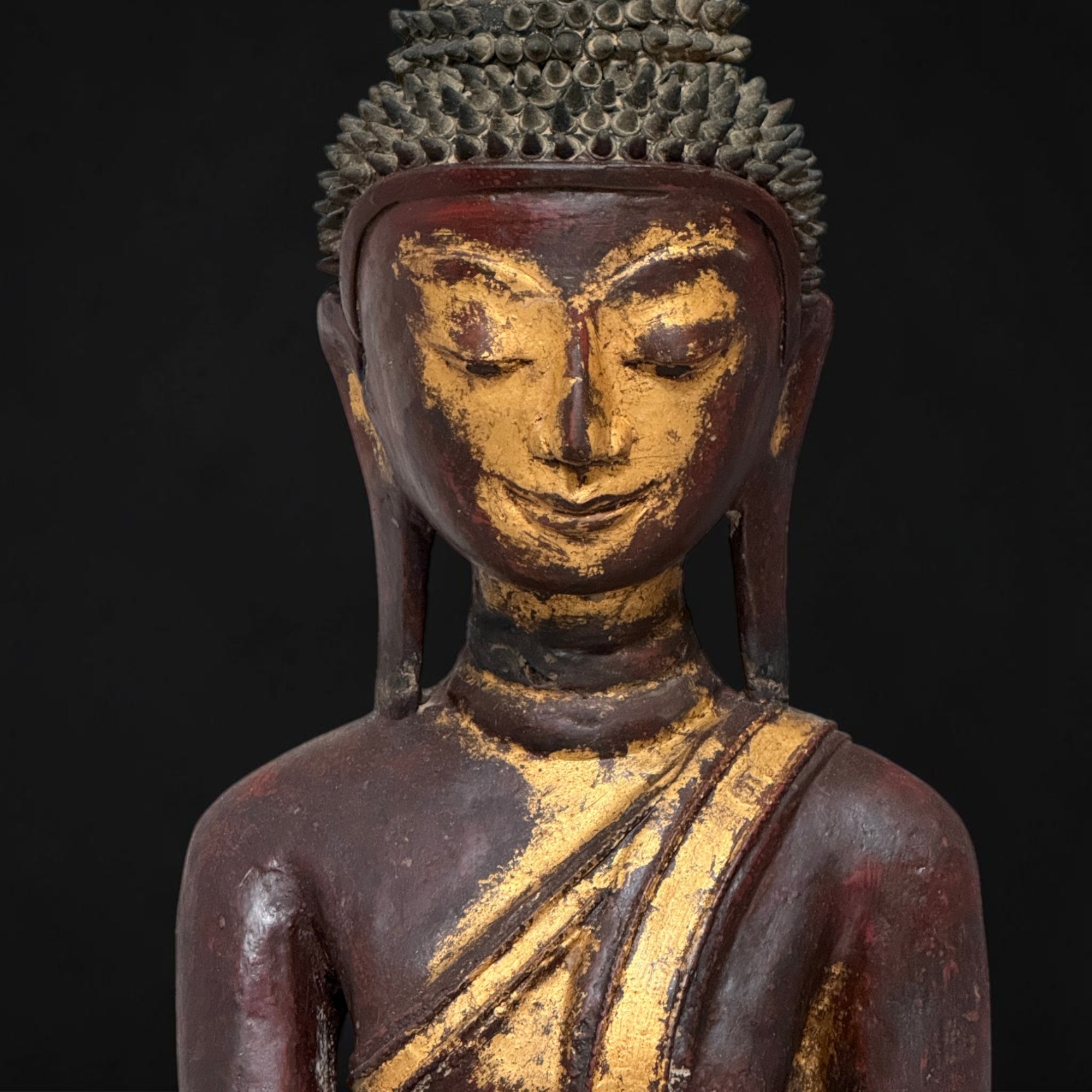 Lacquerware Buddha Statue Burma Skulptur 73 cm groß