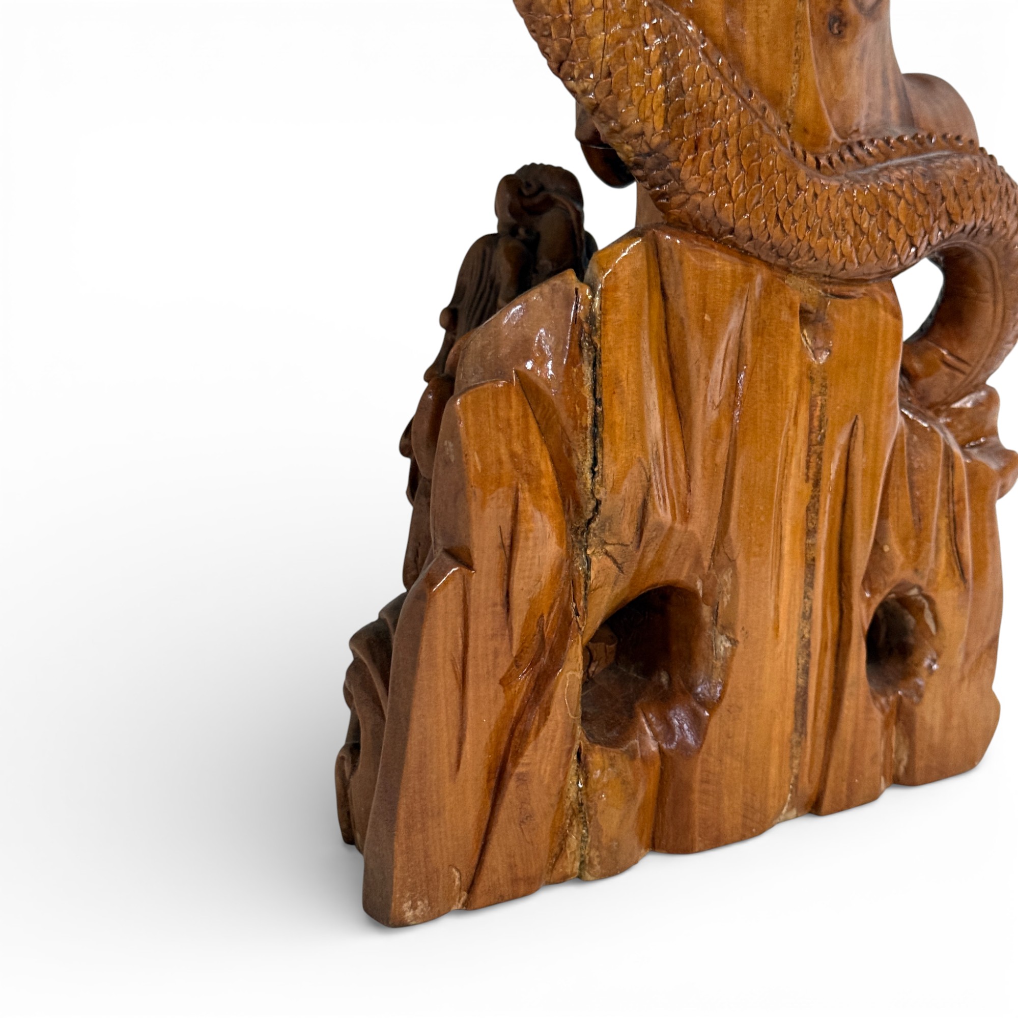 Holz Buddha Statue Guan Yin Skulptur 47 cm groß