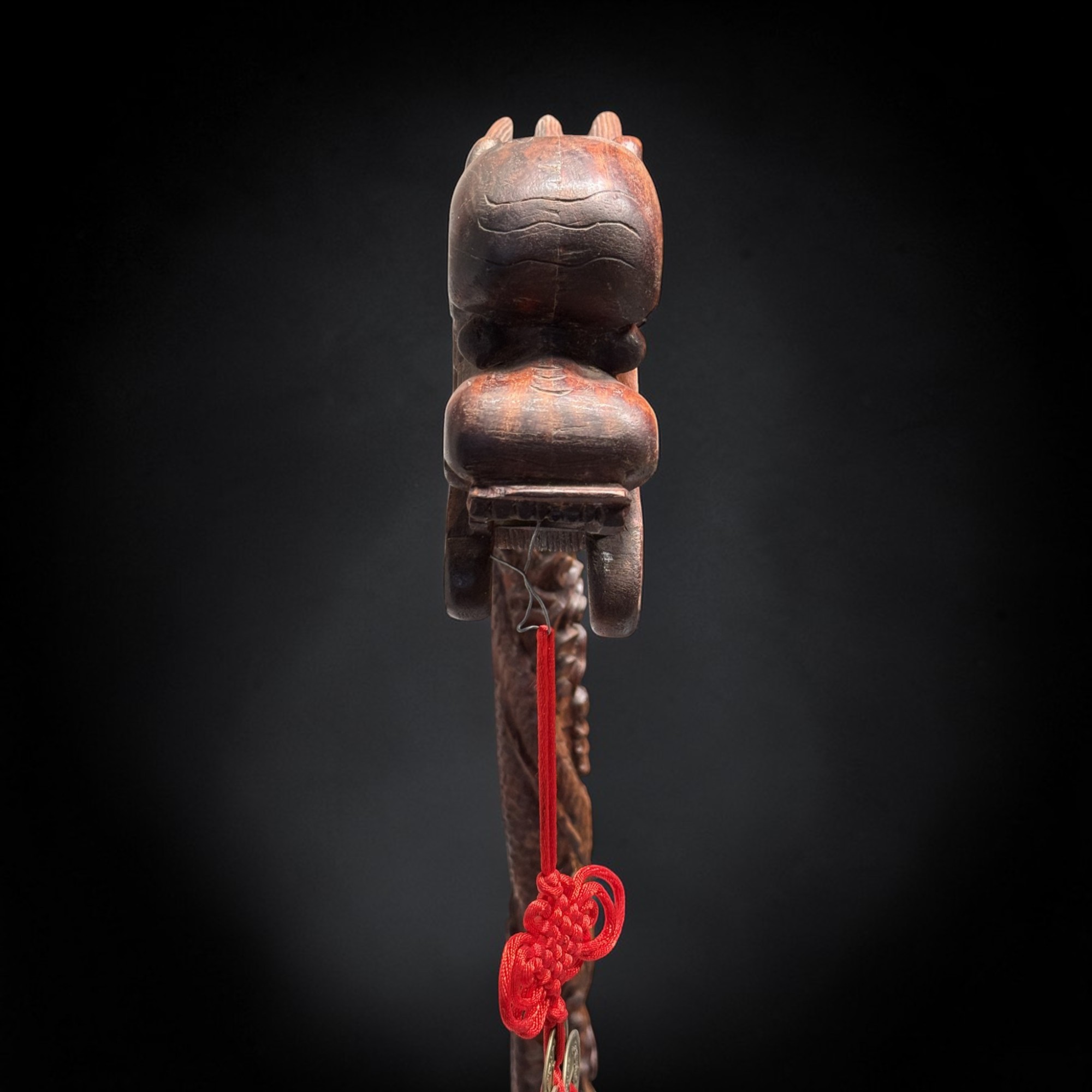 Großer chinesischer Drachen-Laternenständer, Holz geschnitzt, 168 cm, alt