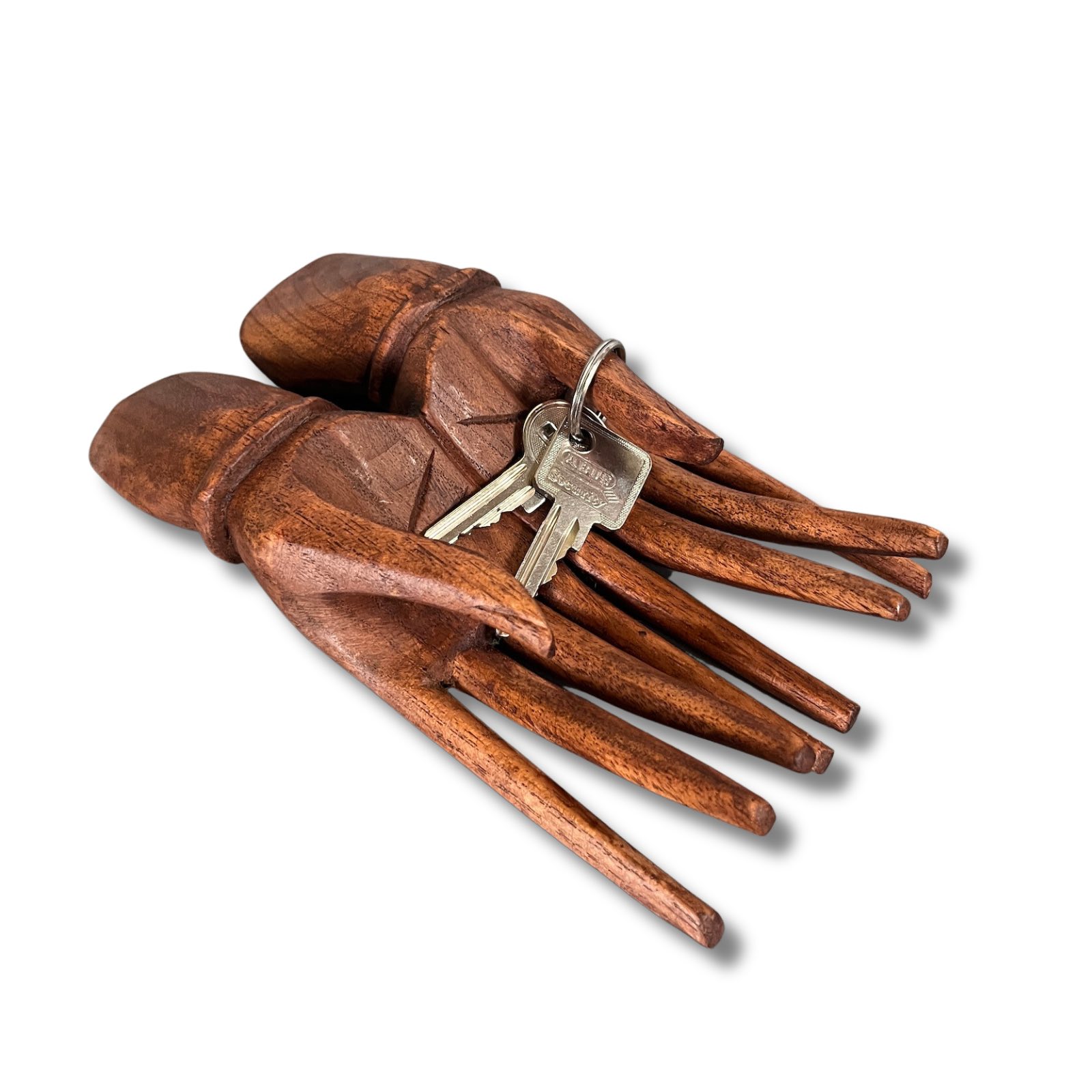 Buddha Hand Holz Skulptur Visitenkartenhalter