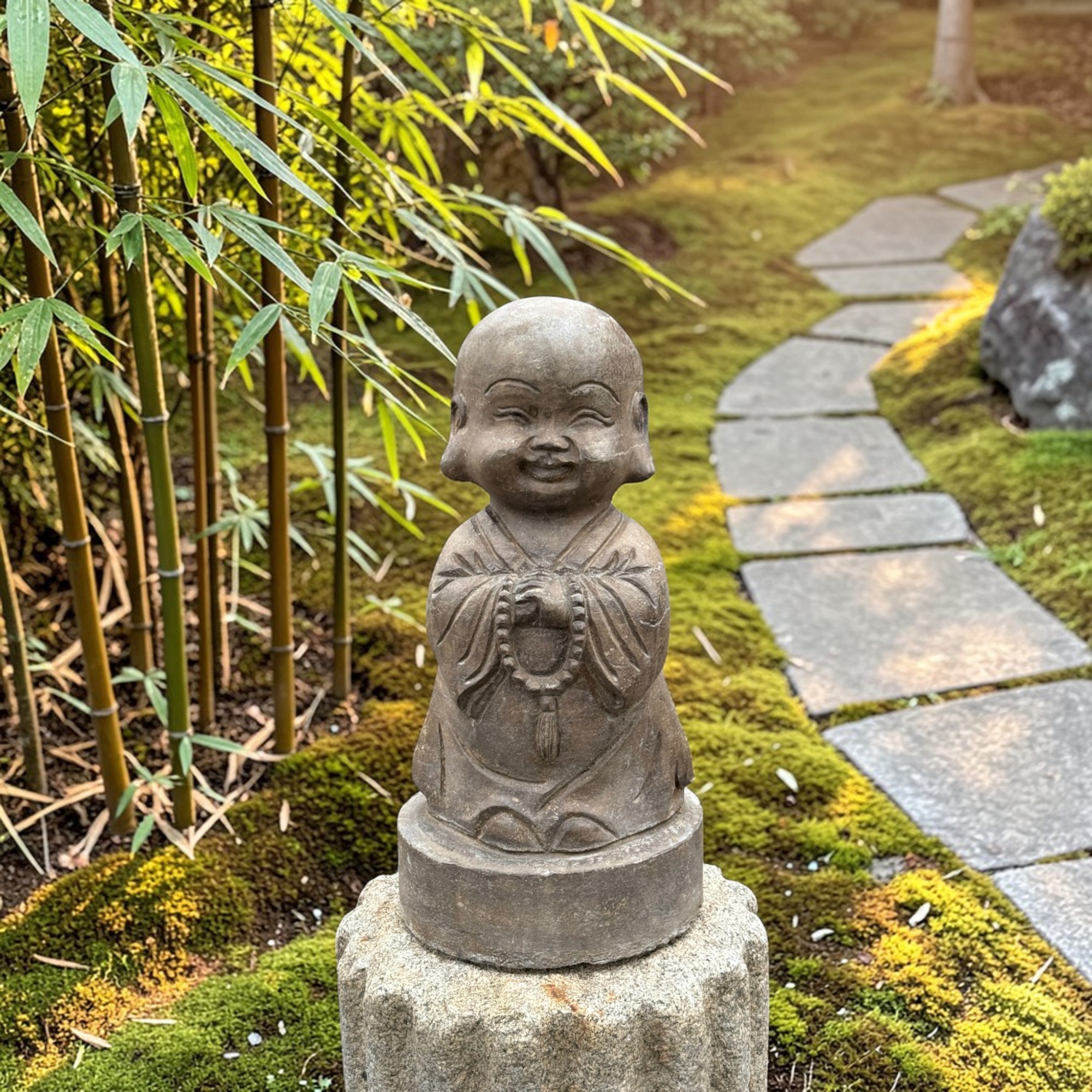 Stein Buddha Statue Garten Skulptur 120 cm groß