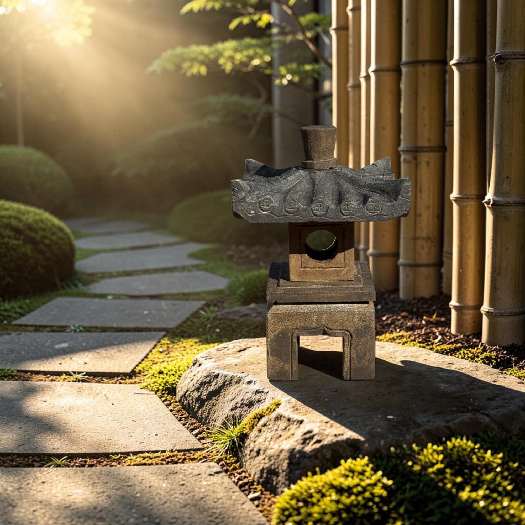 Geisterhaus, chinesische Steinlaterne, Ahnenhaus - Totenhaus Naturstein
