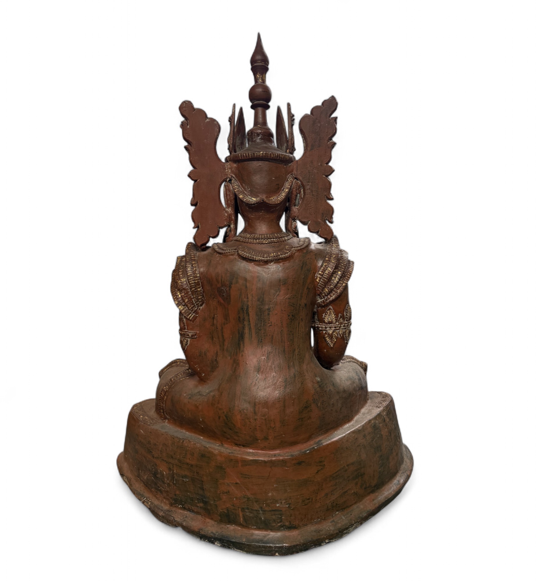 Alte Buddha Statue aus Burma Jambupati Lacquerware Skulptur