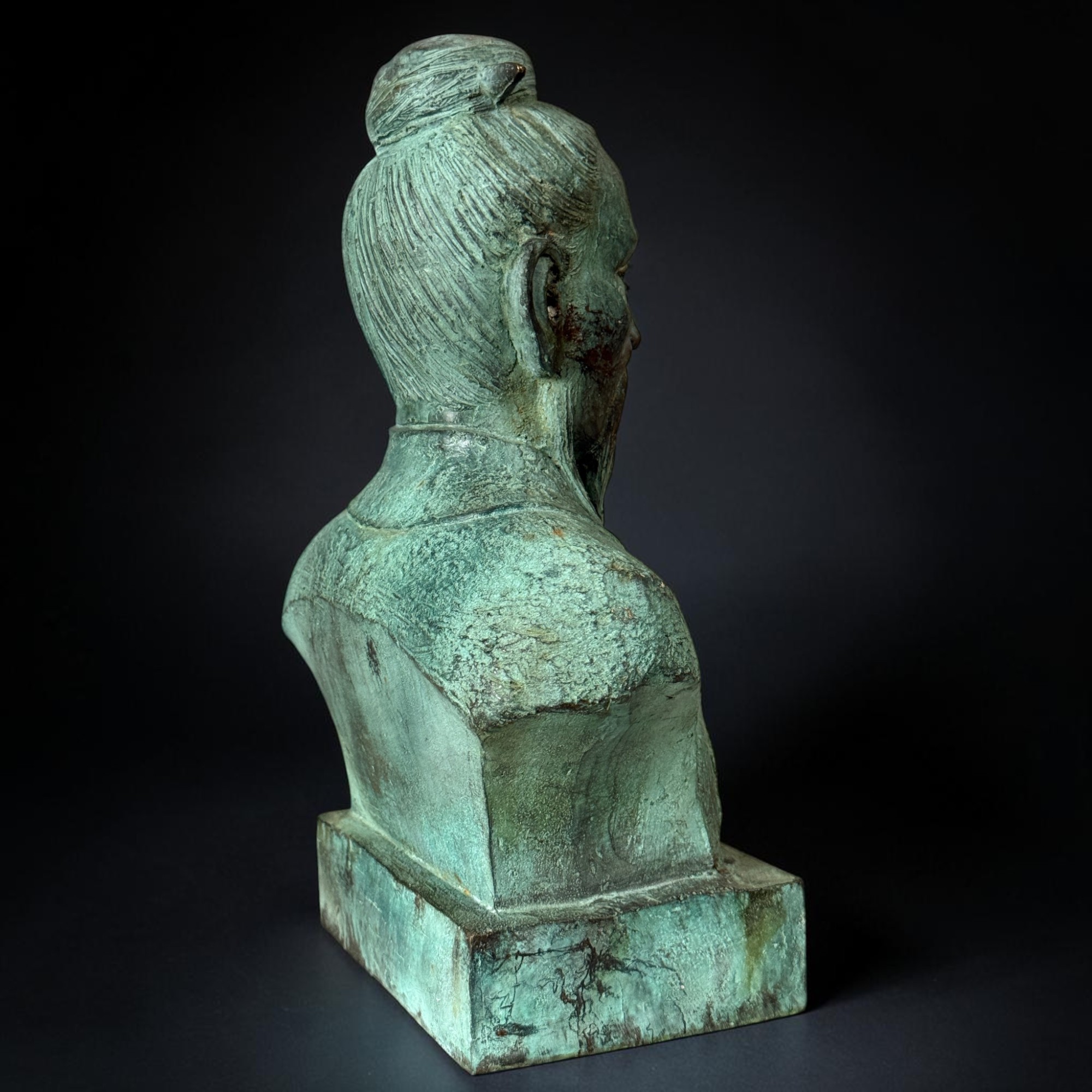 Bronze Skulptur Bian Que - Urvater der chinesischen Medizin - 37,5 cm Gelehrter