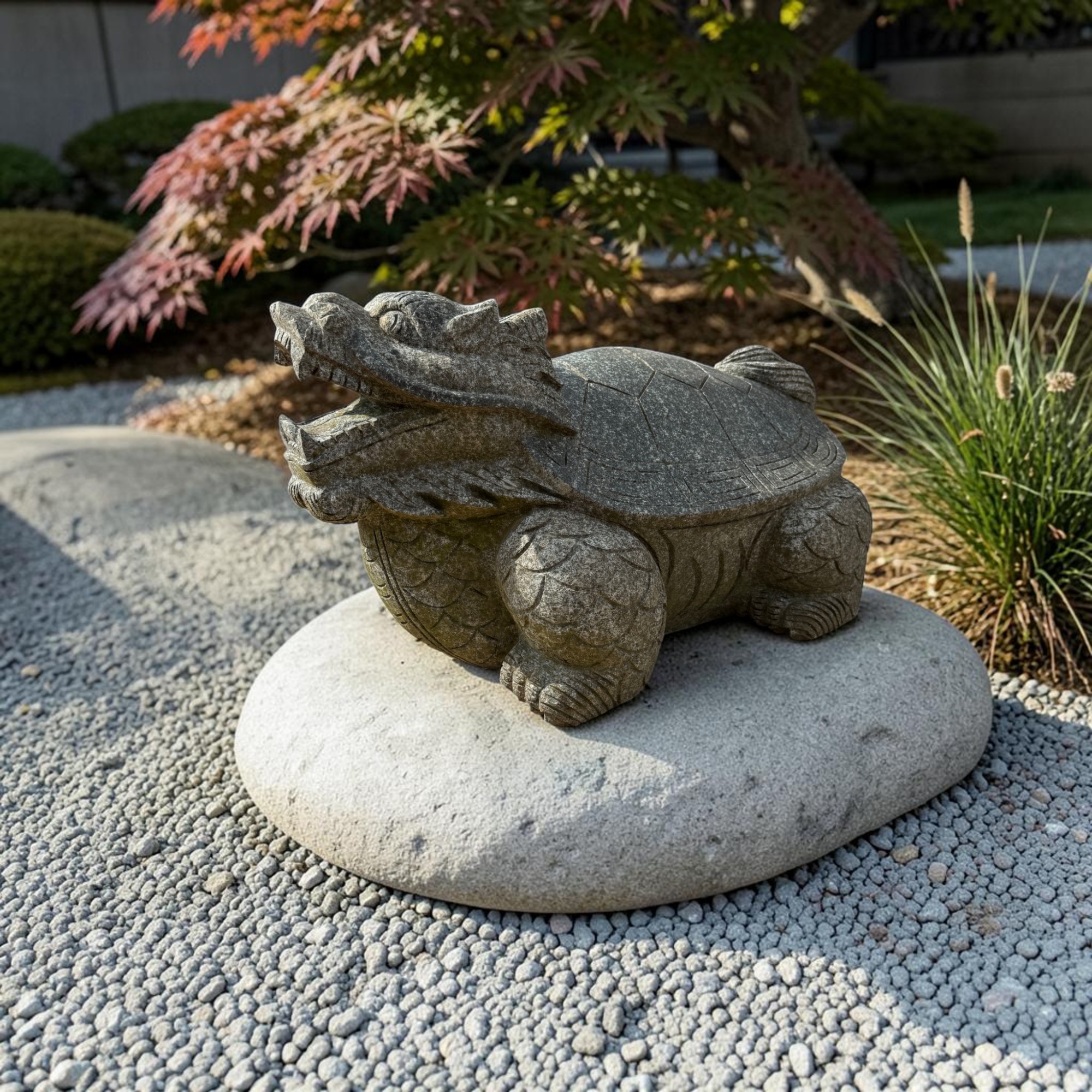 Drachenschildkröte massiver Granit Stein für Fengshui Garten