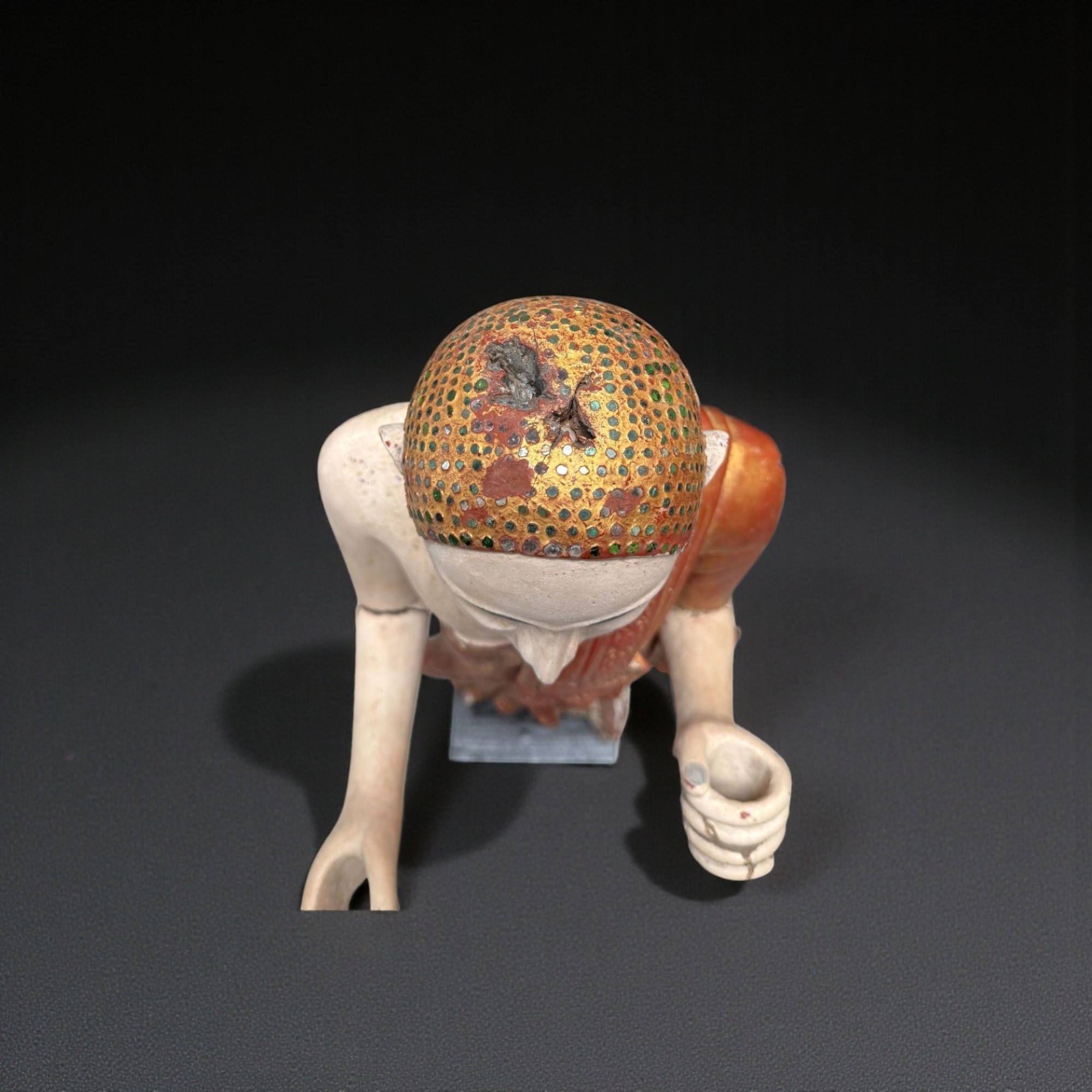 Burmesische Mönchsfigur aus Teakholz – ca. 140 Jahre alt