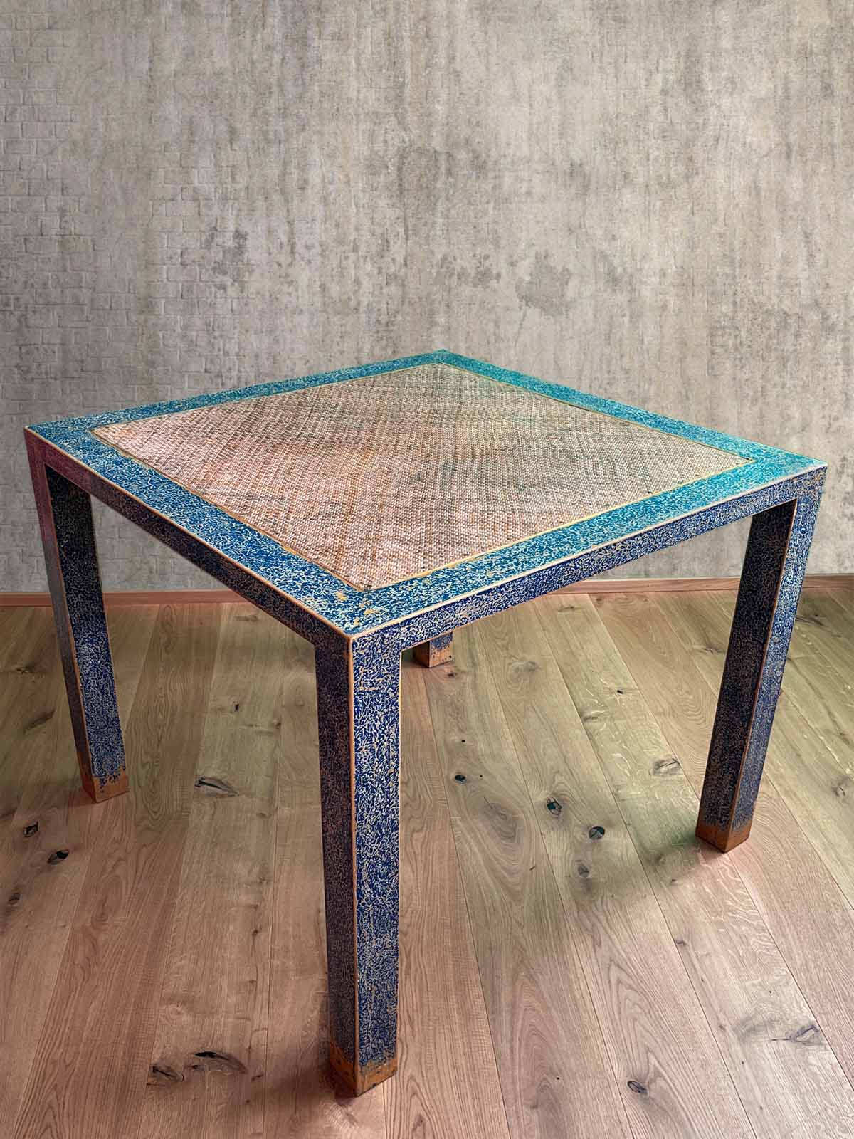 China Esstisch Ulmenholz Blau - Vintage