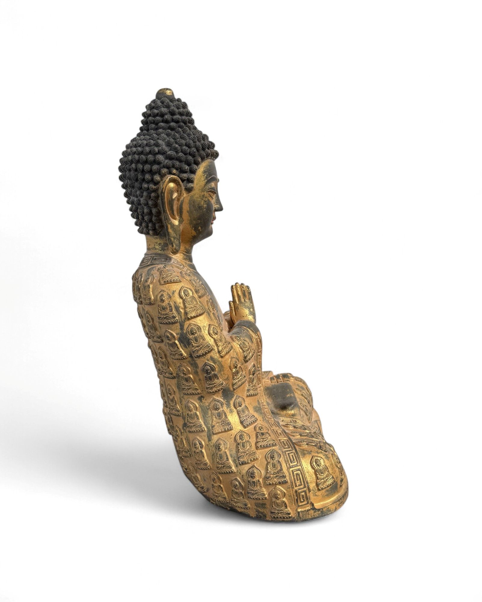 Buddha Skulptur mit Anjali Mudra aus Bronze - 41 cm groß