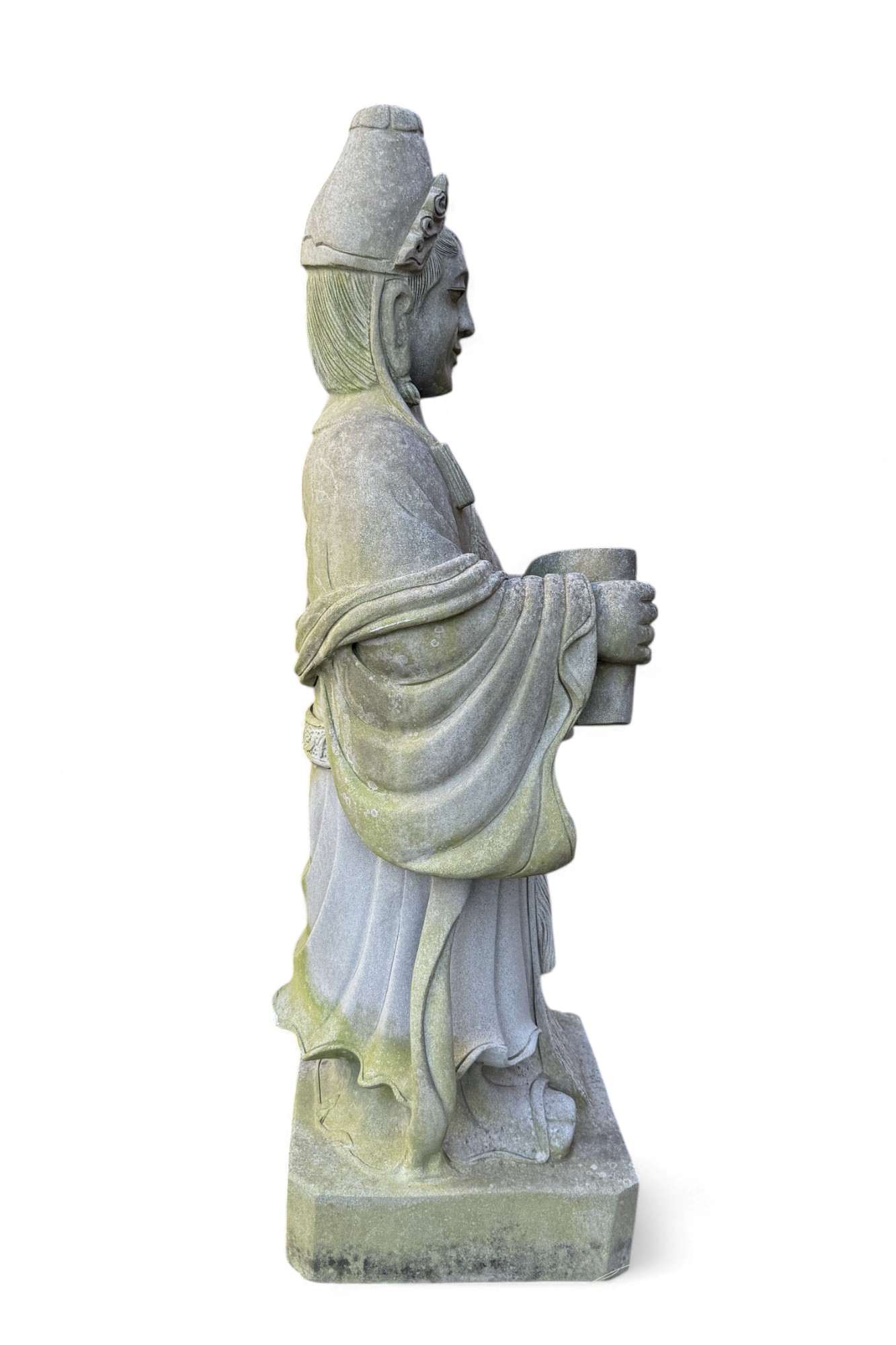 Naturstein Gelehrtenstatue aus China – 101 cm – Symbol für Bildung & Weisheit – 50 Jahre alt