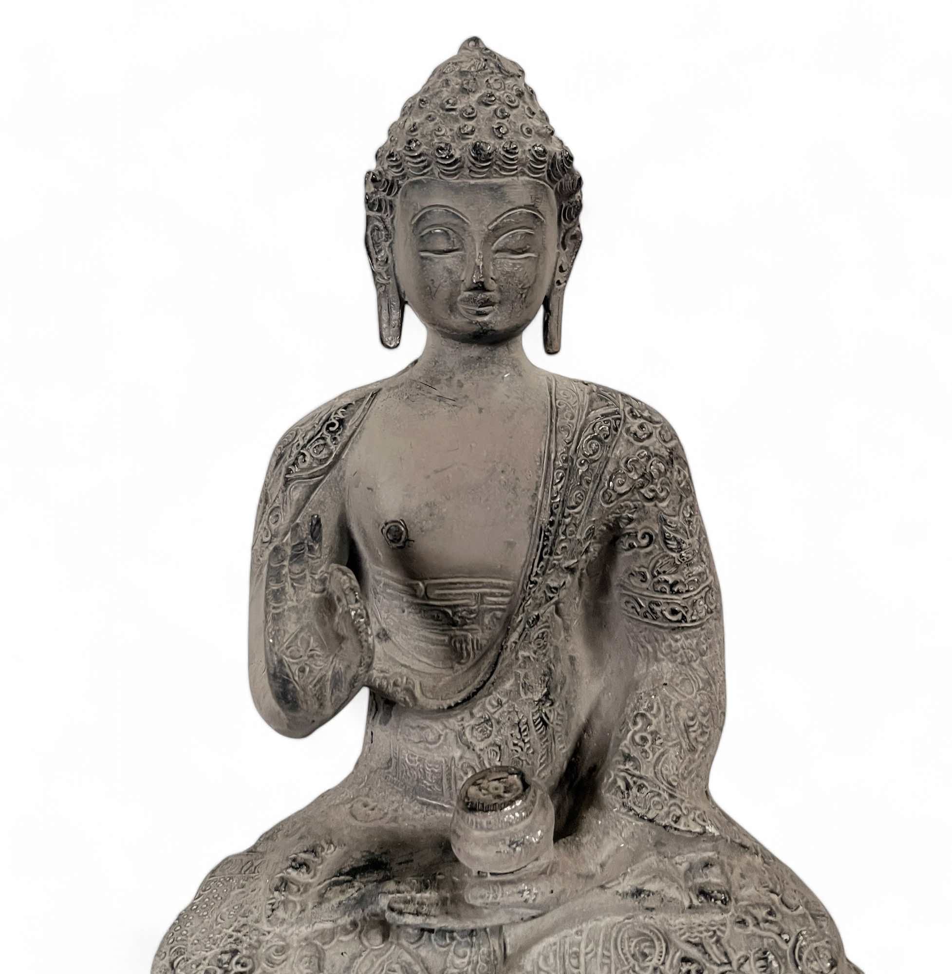 Buddha Bronze Figur mit lehrender Geste 31,5 cm