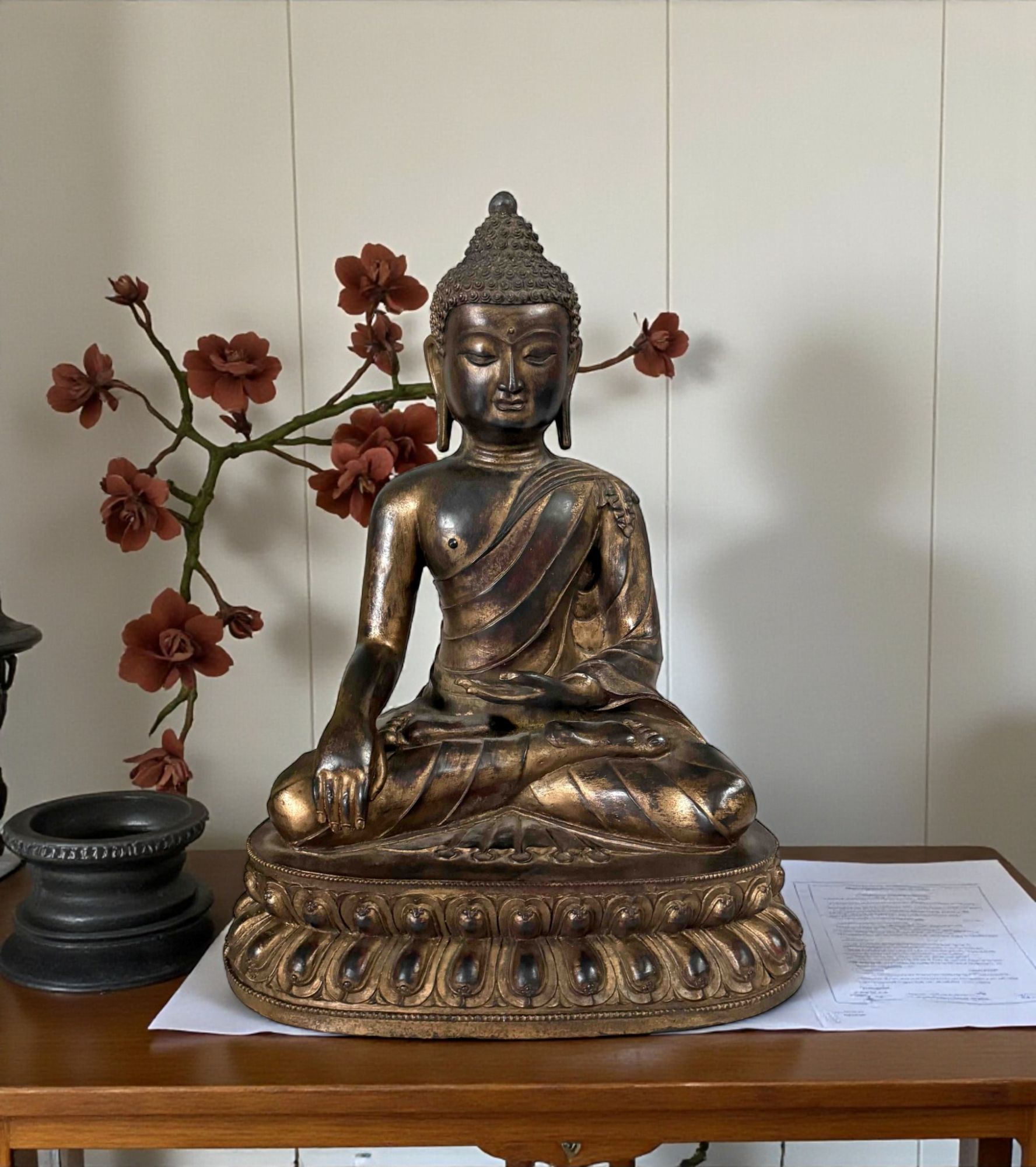 Siddharta Gautama Bronze Buddha Figur 45,5 cm groß