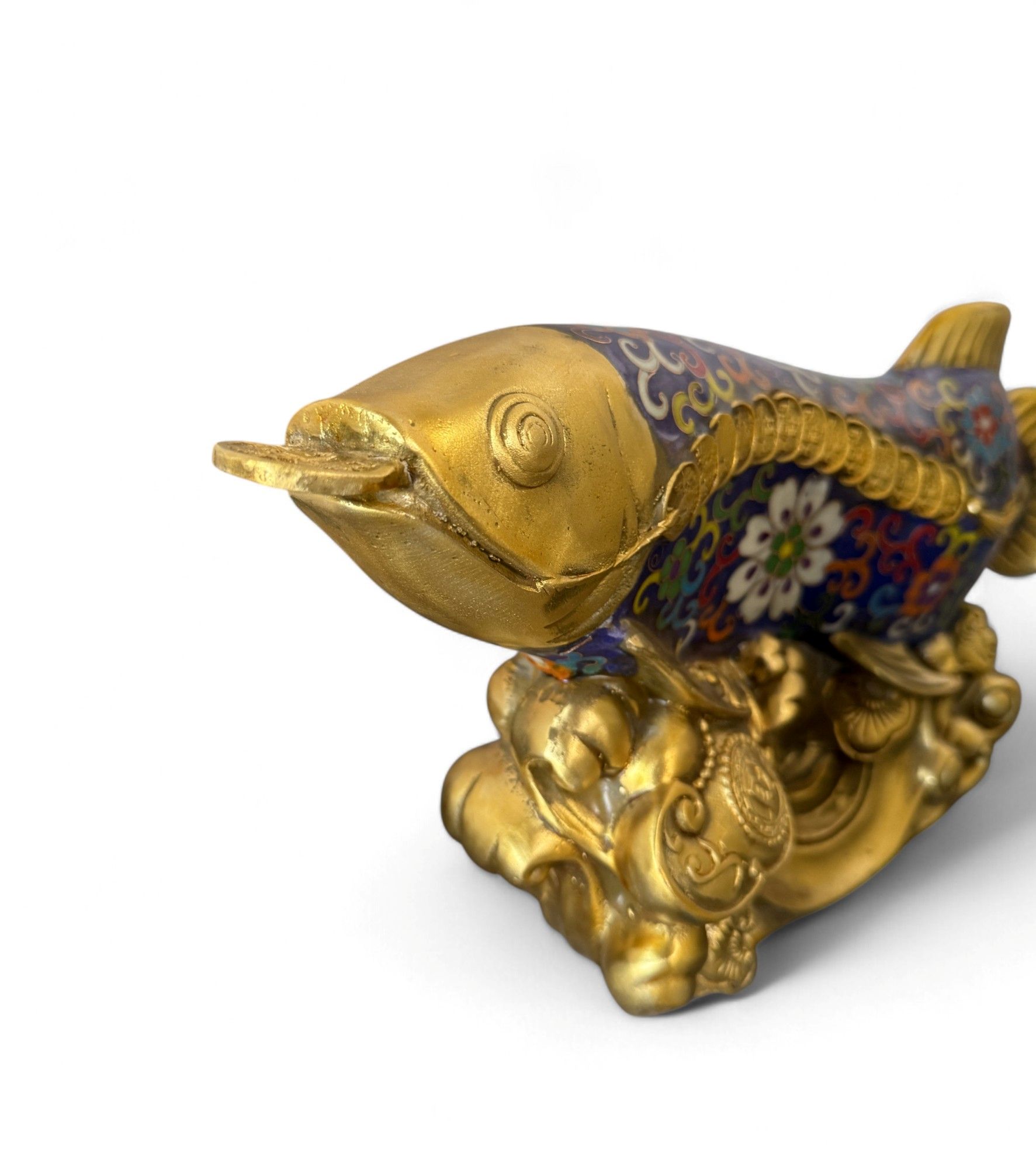 Koifisch Bronze Skulptur Cloisonne Figur Reichtumssymbol