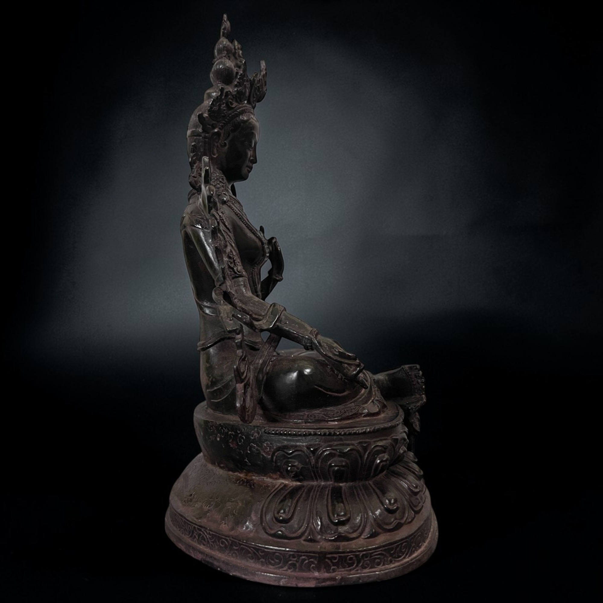 Grüne Tara Buddha Figur aus Bronze 32 cm