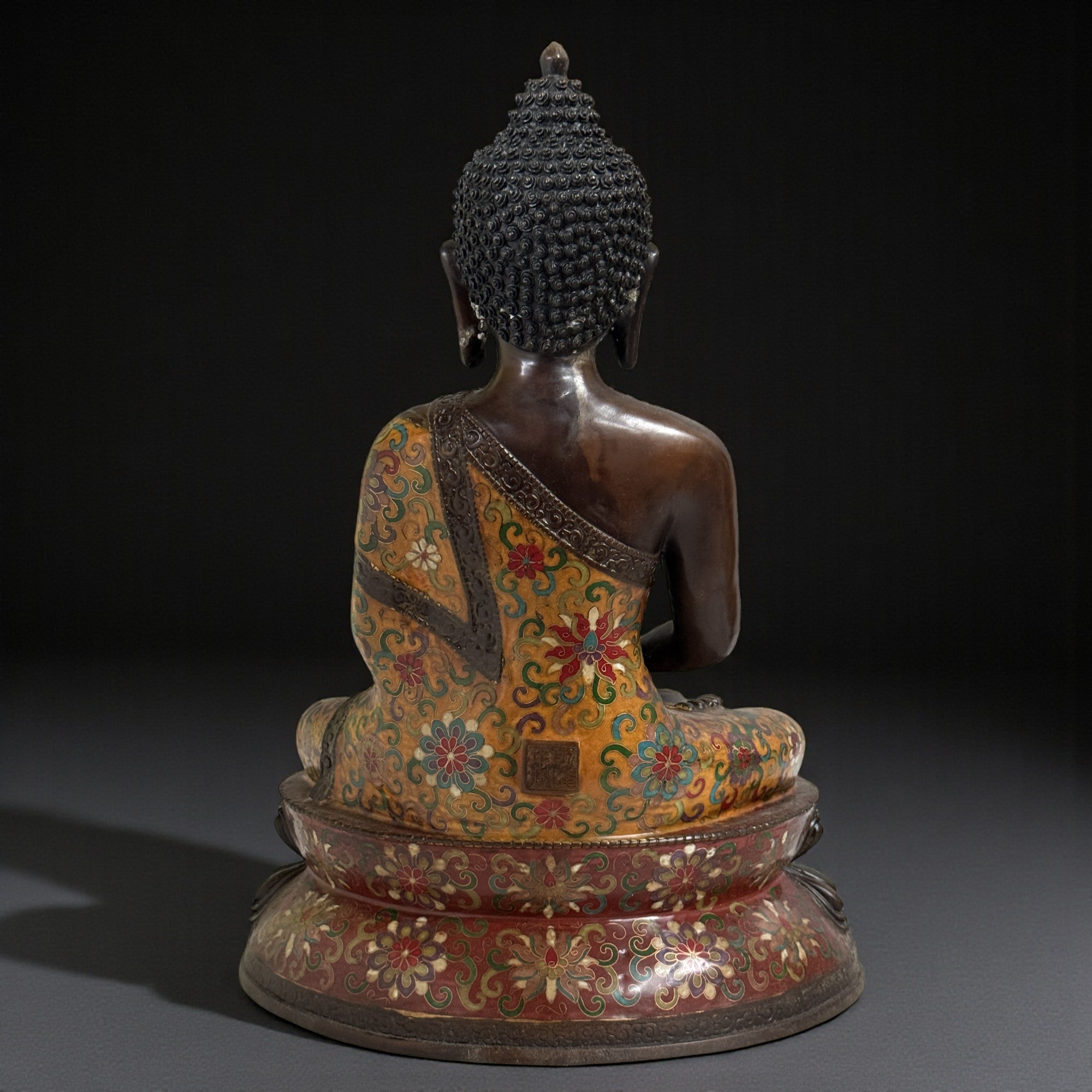 Buddha Figur Bronze China Cloisonne Skulptur 44cm groß