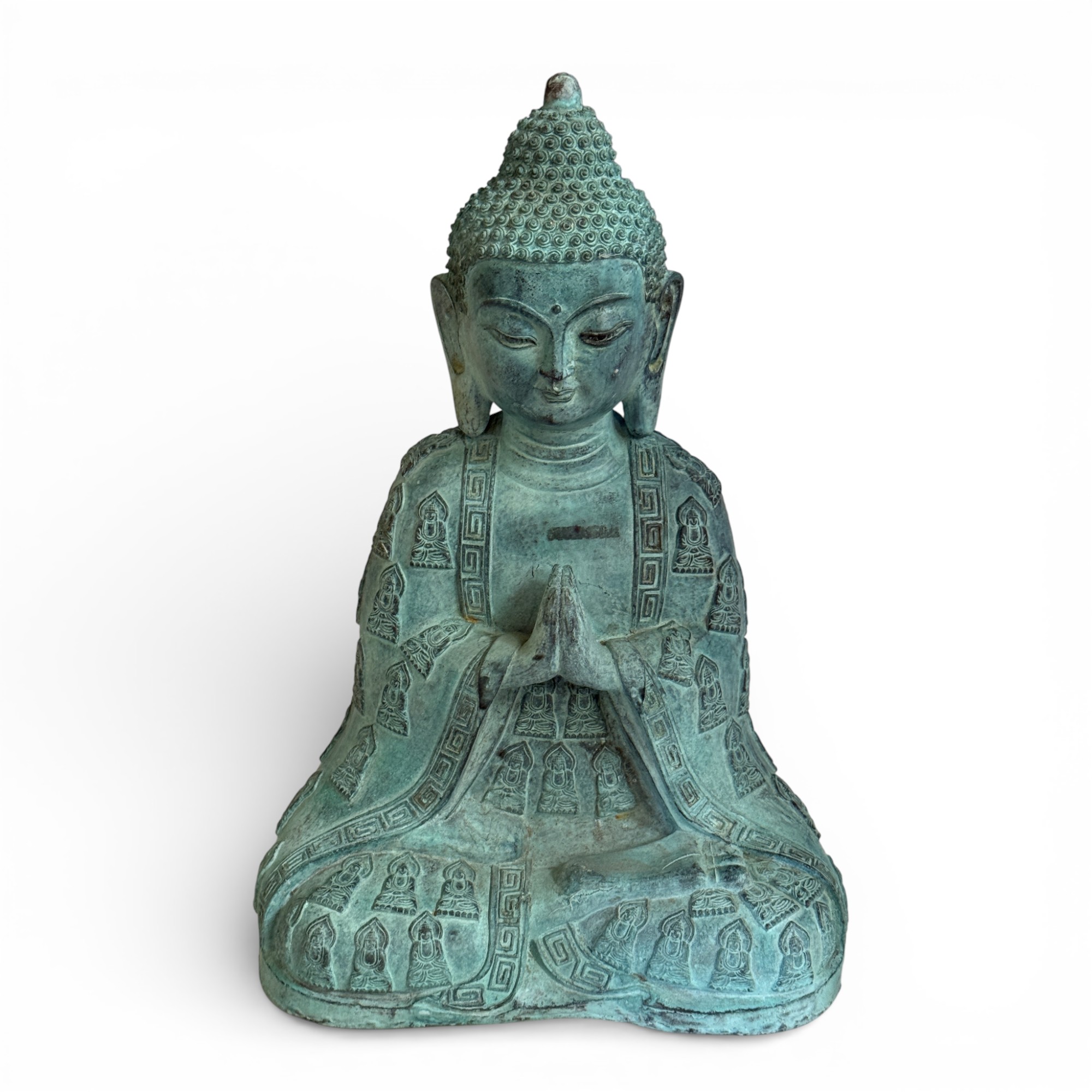 Bronze Buddha Skulptur in betender Handhaltung