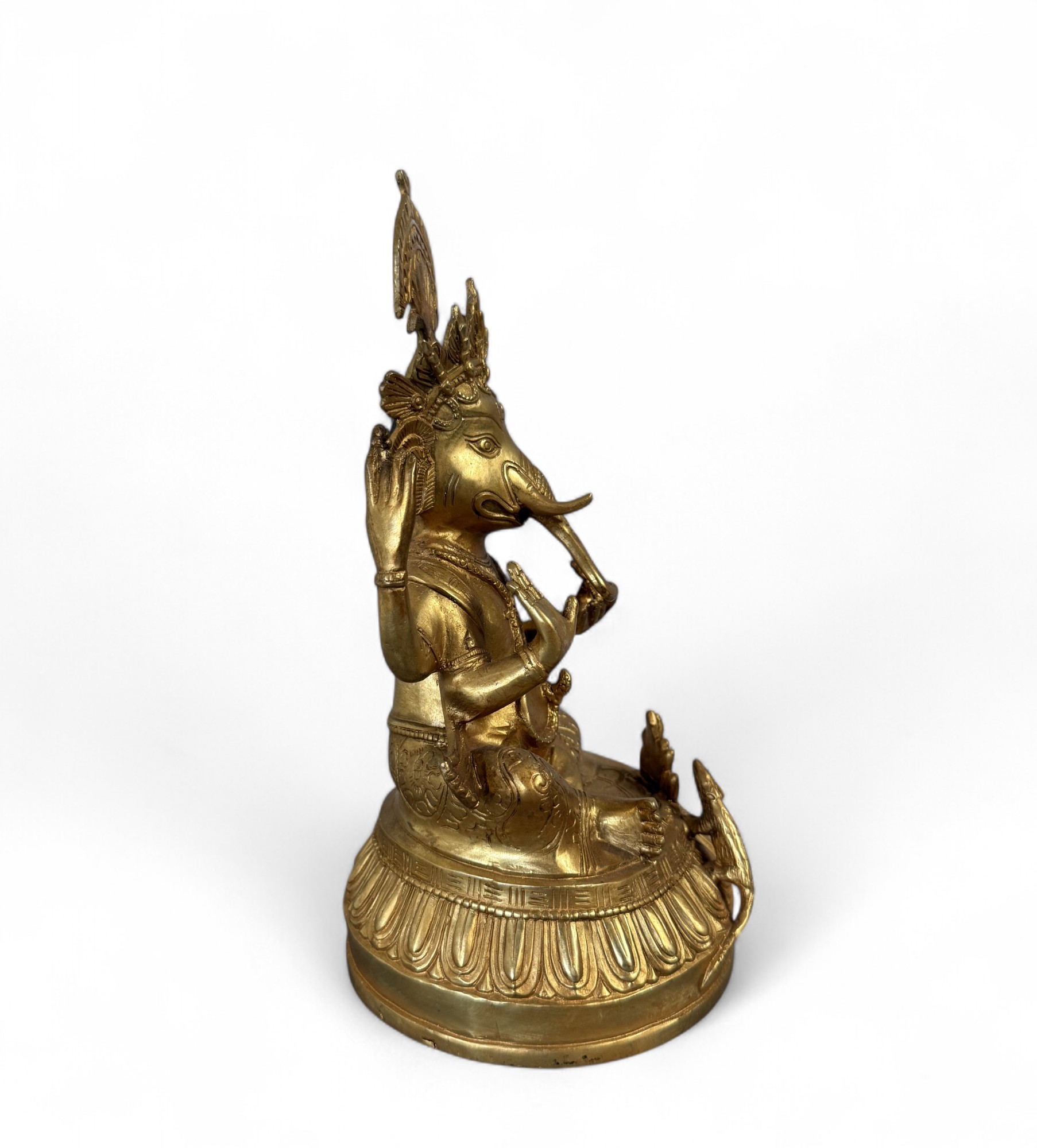 Bronze Ganesha Figur – Elefantengott des Wohlstands & der Weisheit, 26 cm