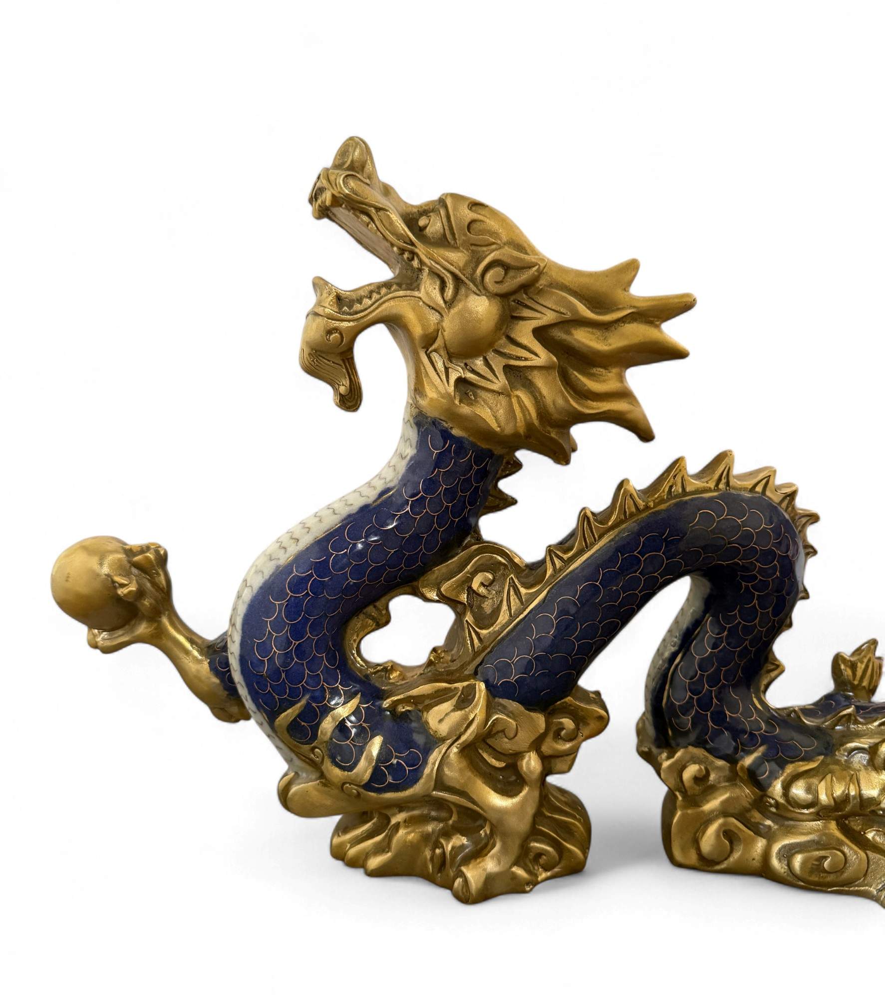 China Drachen Skulptur Bronze Figur Cloisonne 42 cm