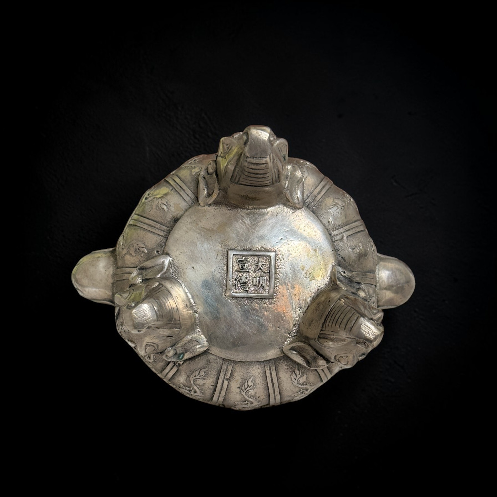 Bronze Räuchergefäß China – Mit Elefanten, Drachen & Tempellöwe (22cm)