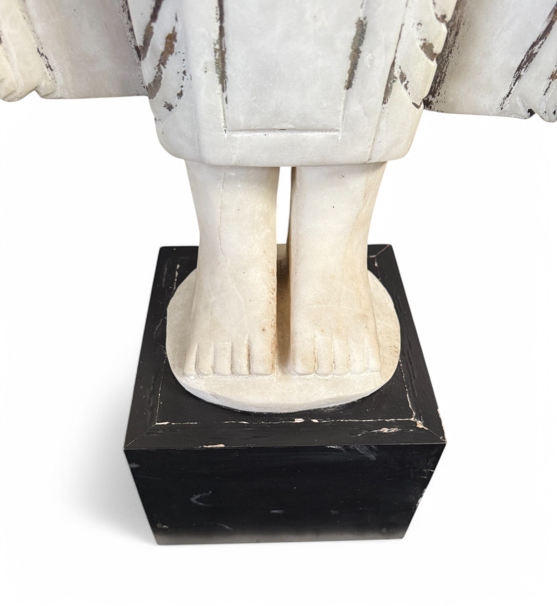 Alte Burma Buddha Statue aus Marmor Stein 108 cm groß
